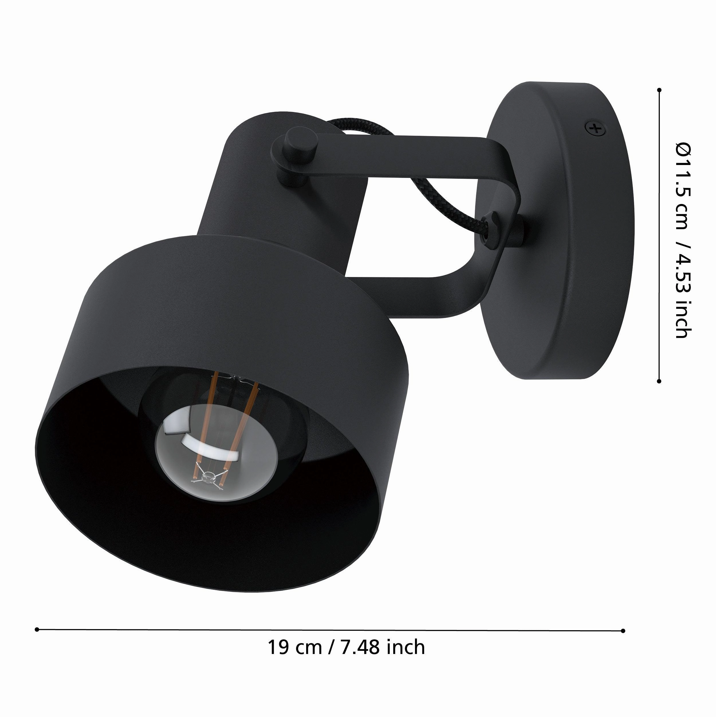 Eglo Casibare Black Wall Spotlight