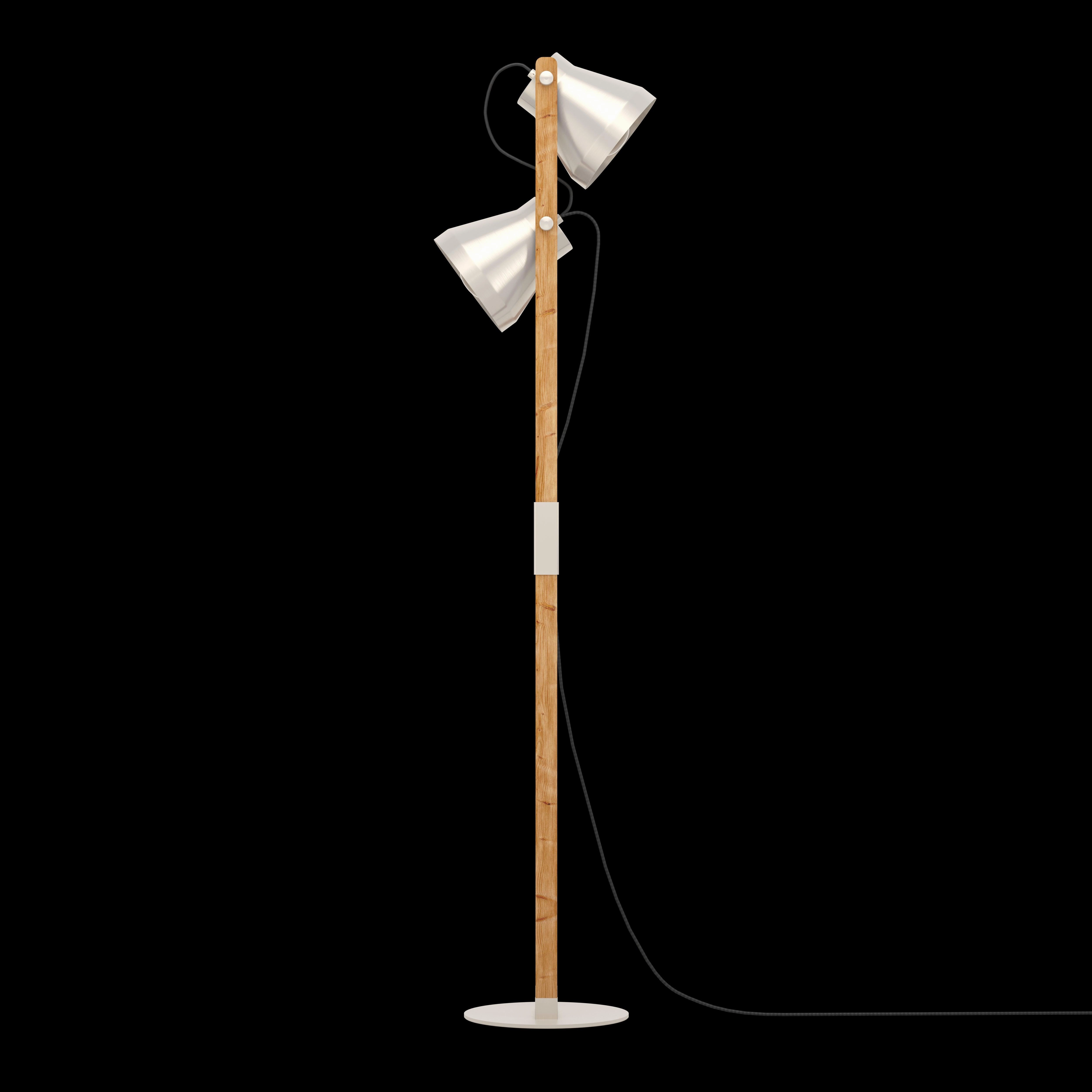 Eglo Cawton Rustic Wood & Steel 2 Light Floor Lamp