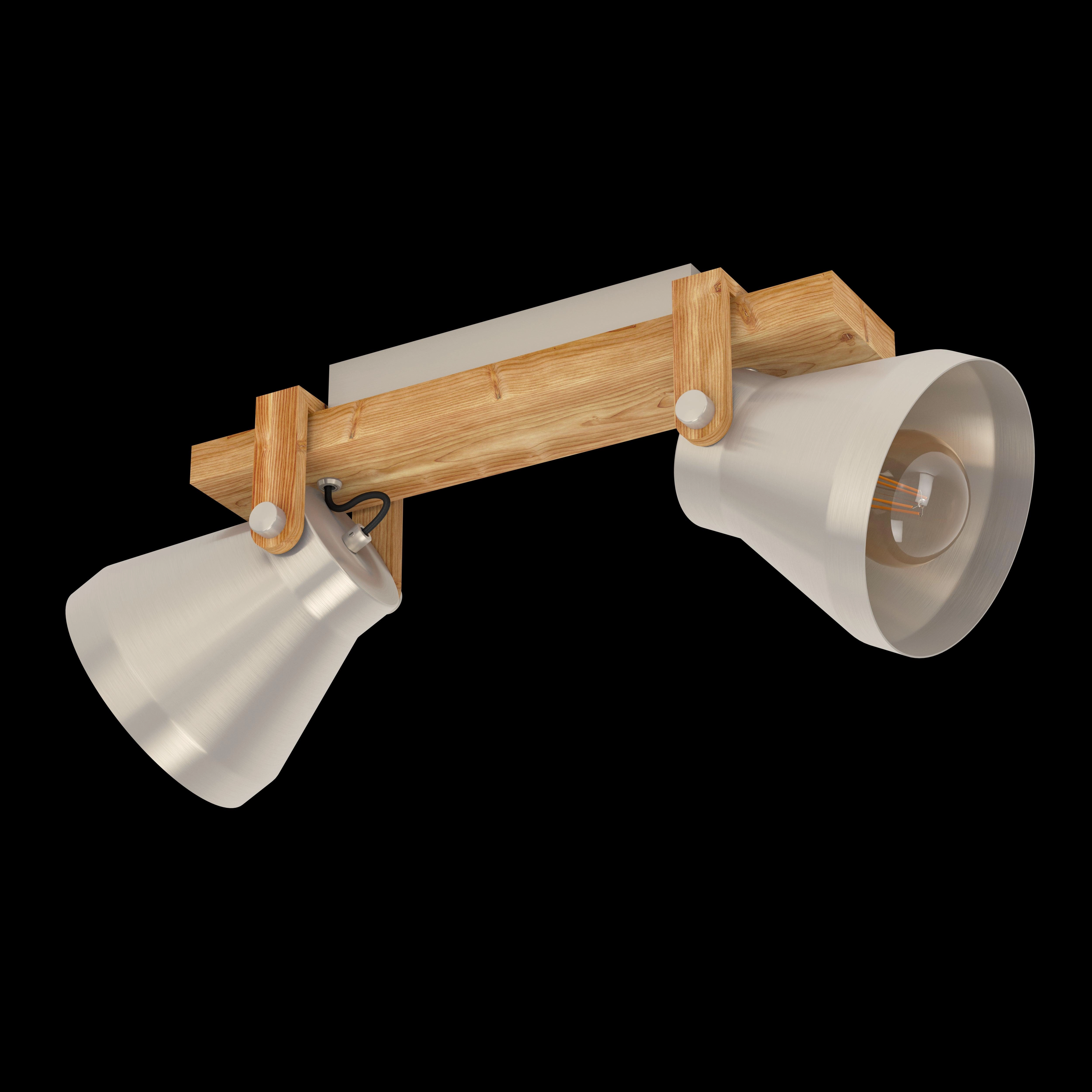 Eglo Cawton Wood & Silver 2 Light Bar Spotlight