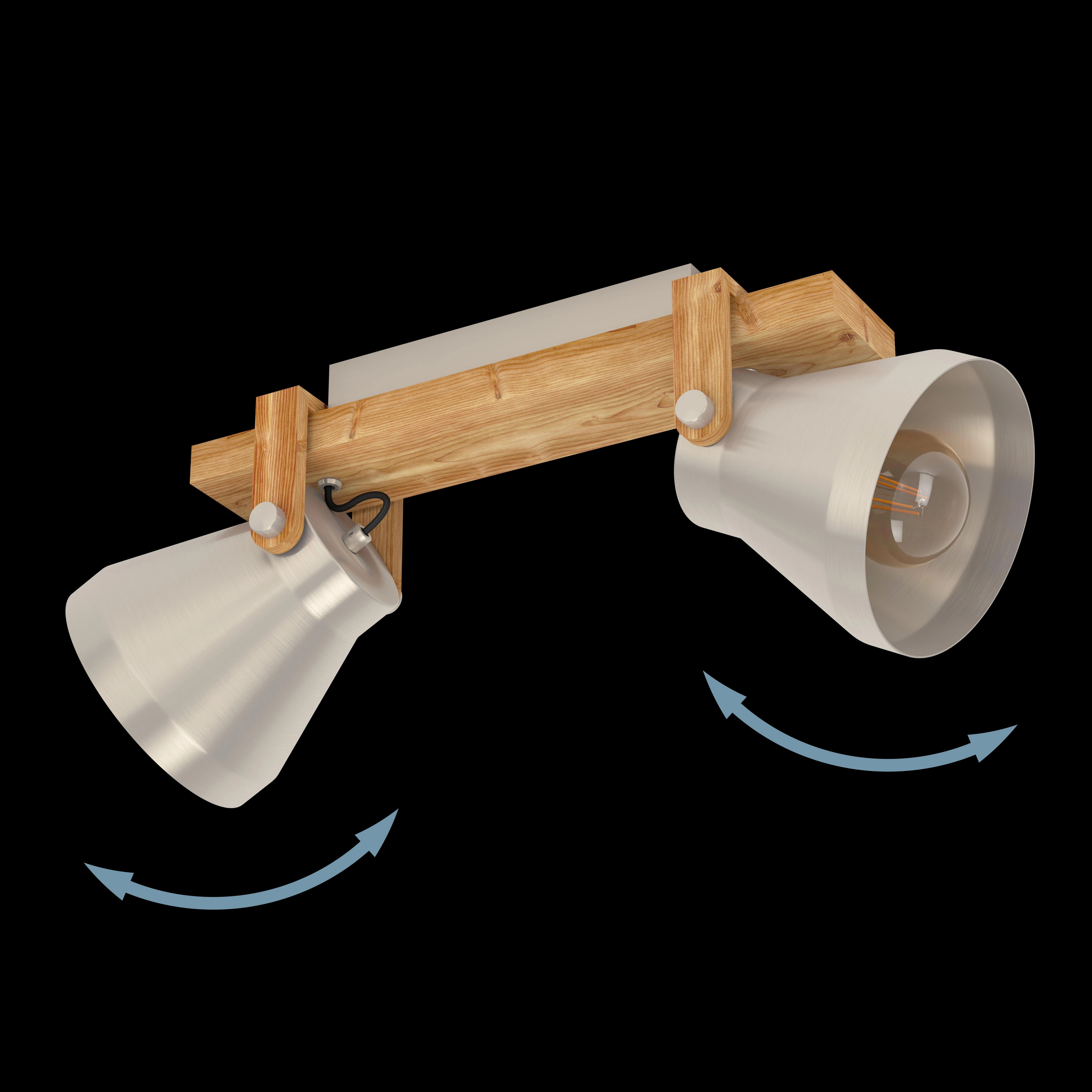 Eglo Cawton Wood & Silver 2 Light Bar Spotlight