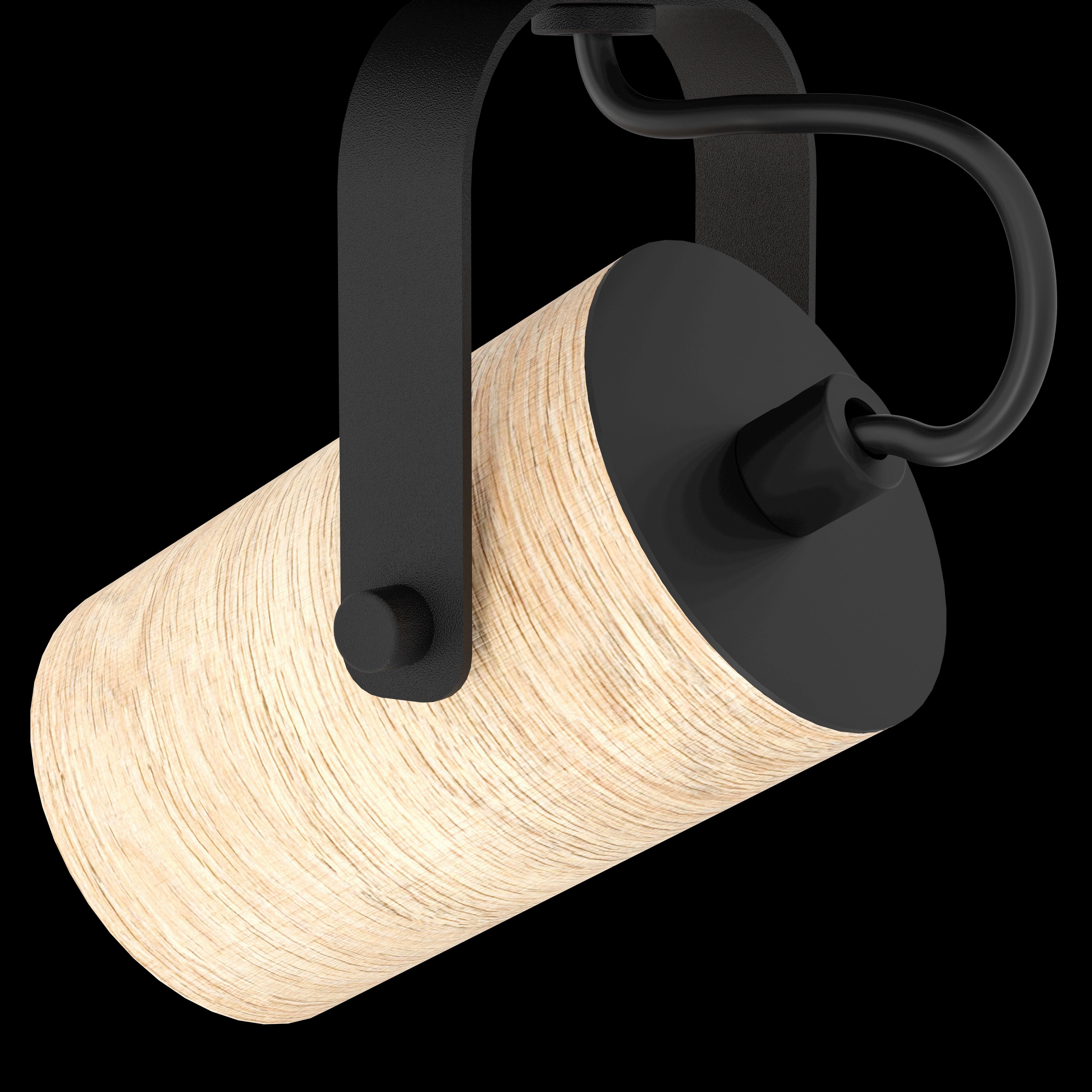 Eglo Cayuca Wood & Black Metal Wall Spotlight