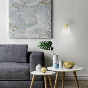 Eglo Cerasella Conical Glass & Brass Ceiling Pendant sleek LED ceiling lamp