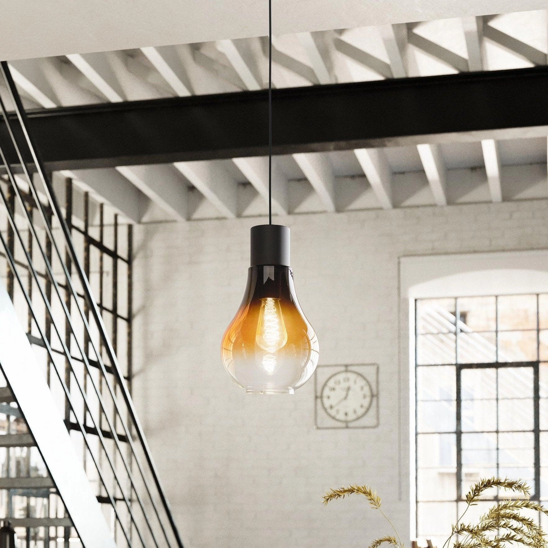 Eglo Chasely Black & Brown Ombre Glass Ceiling Pendant Light