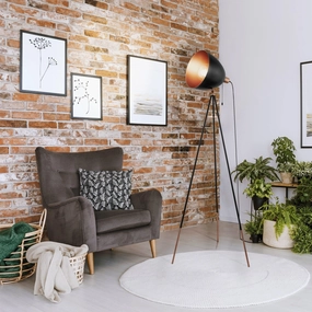 Eglo Chester Black & Copper Tripod Floor Lamp creative lampshade design