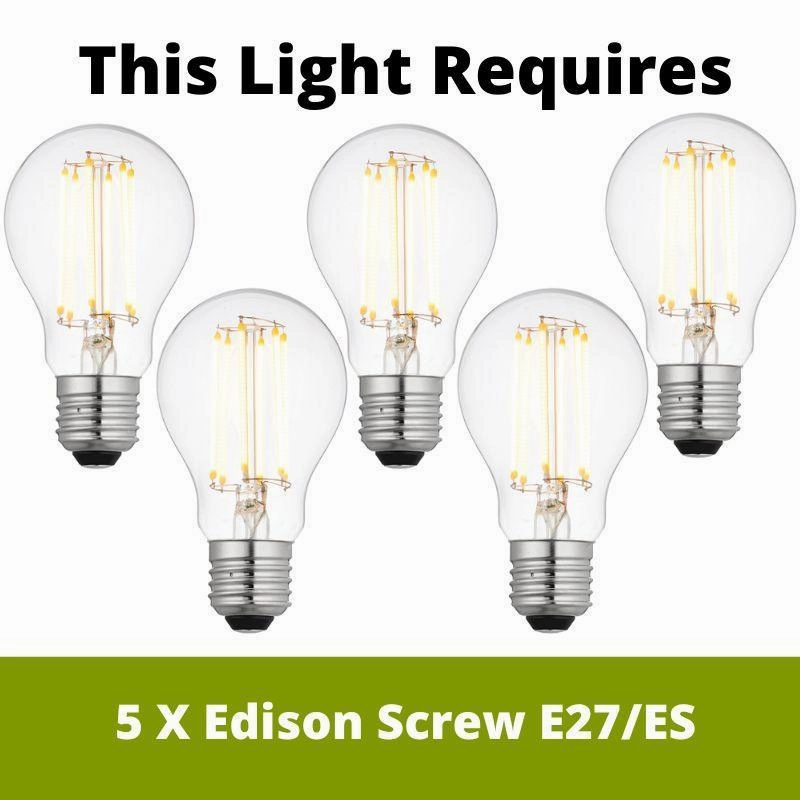 Eglo Chieveley Black Metal 5 Light Ceiling Pendant