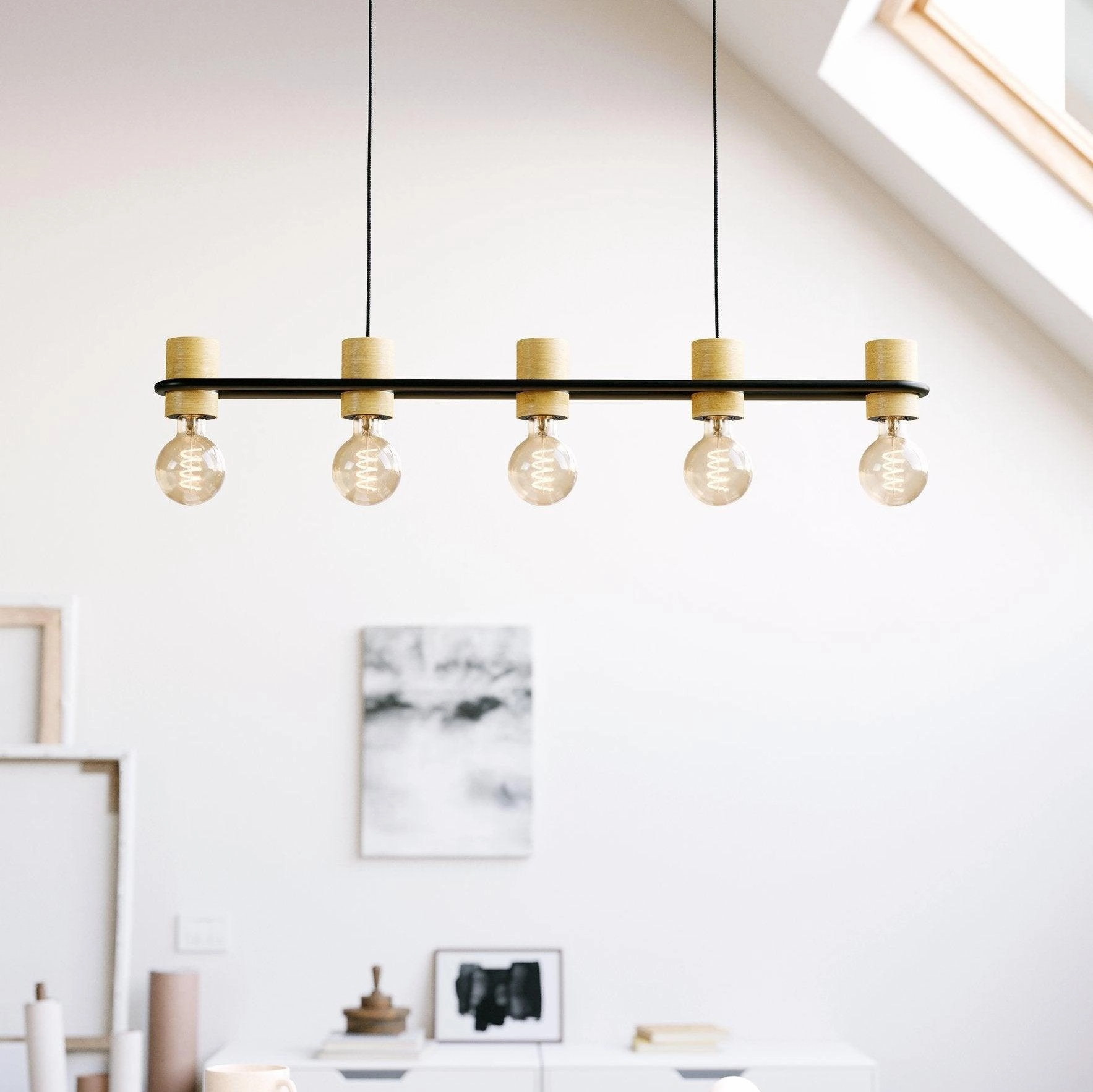 Eglo Chieveley Black Metal 5 Light Ceiling Pendant