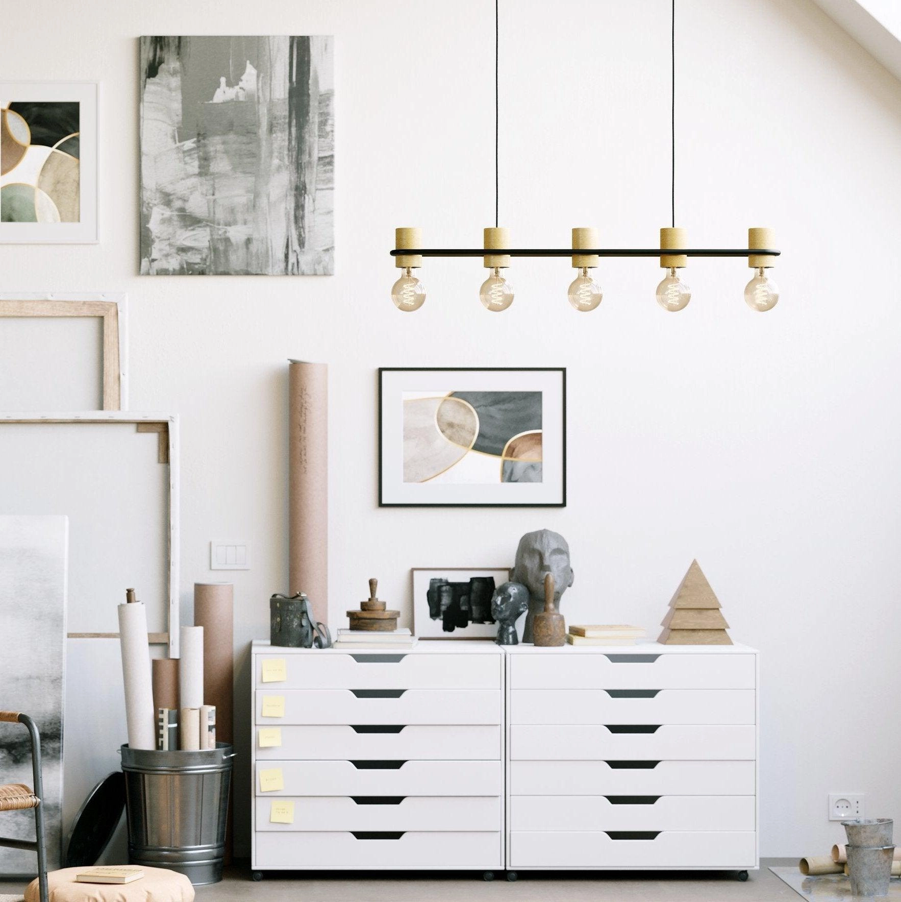 Eglo Chieveley Black Metal 5 Light Ceiling Pendant