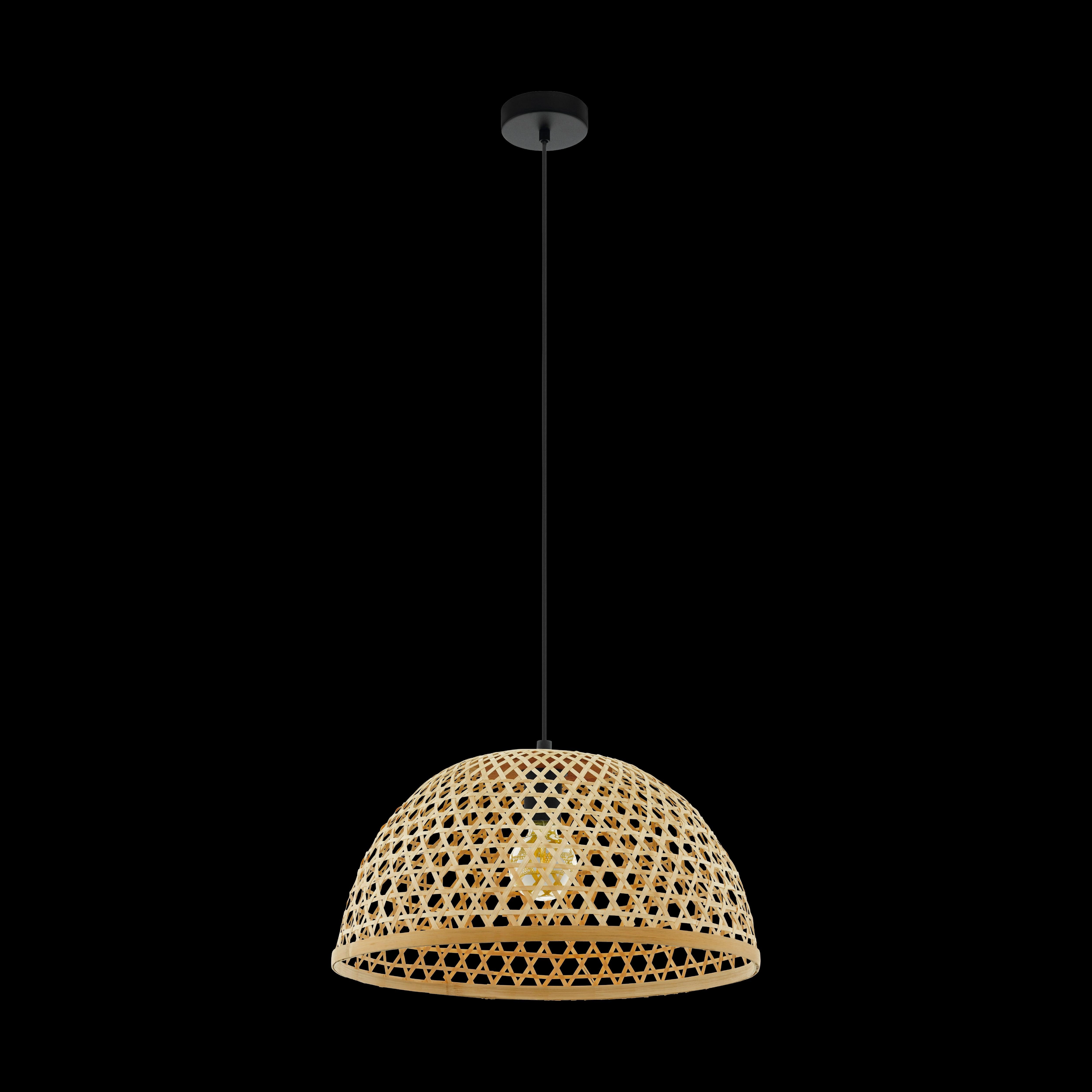 Eglo Claverdon Round Rattan Wicker Ceiling Pendant - 49.5cm