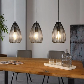 Eglo Clevedon 3 Light teardrop Black Wire Ceiling Pendant sleek LED ceiling lamp