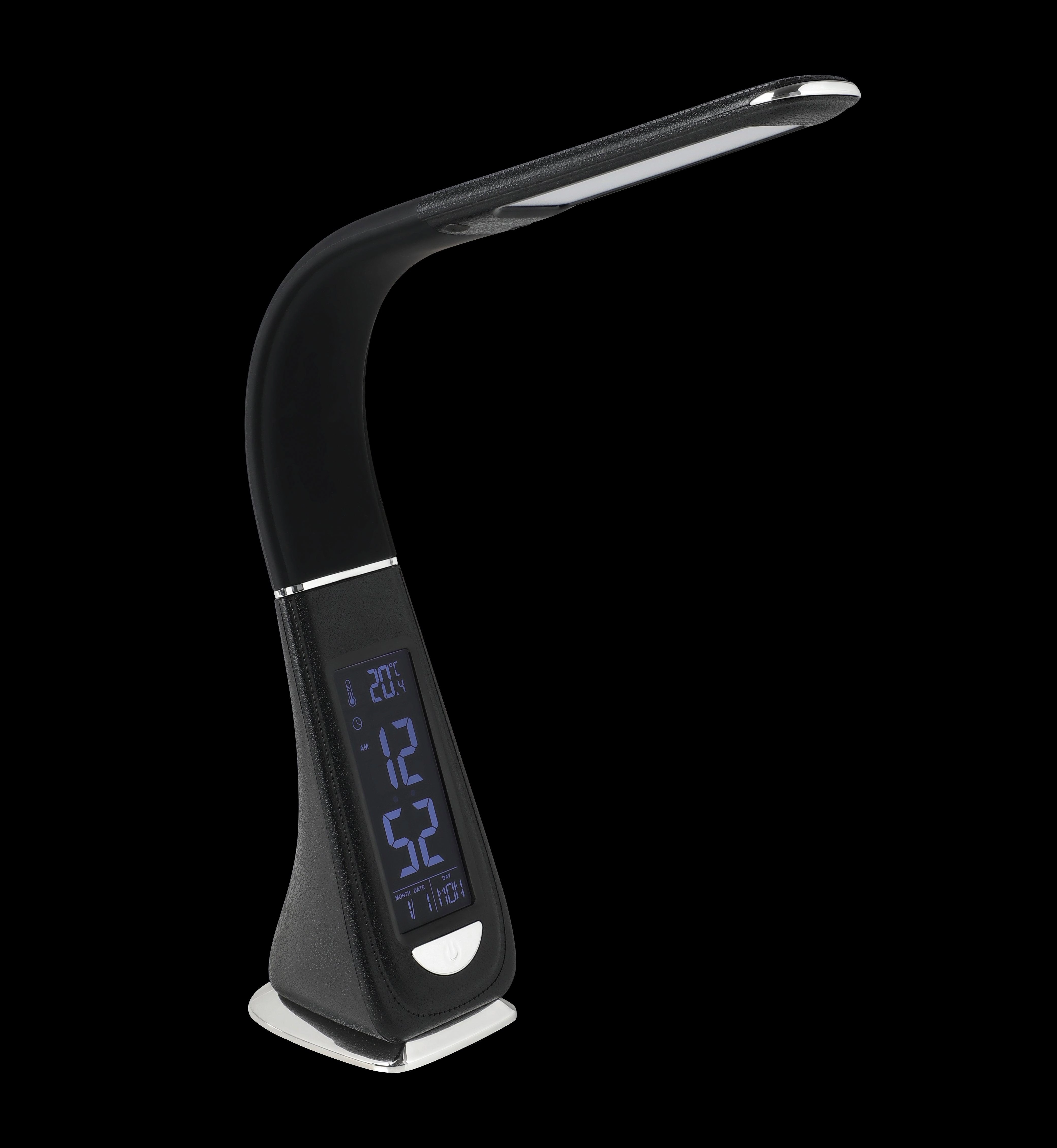 Eglo Cognoli Black LED Desk Lamp - Time & Date