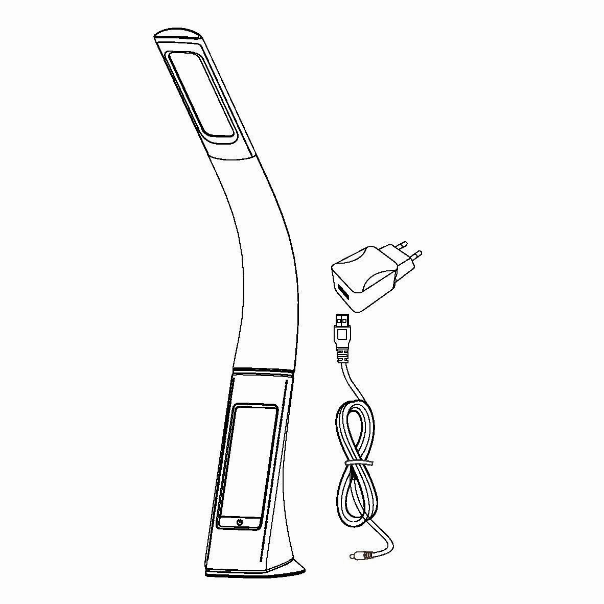 Eglo Cognoli White LED Desk Lamp - Time & Date