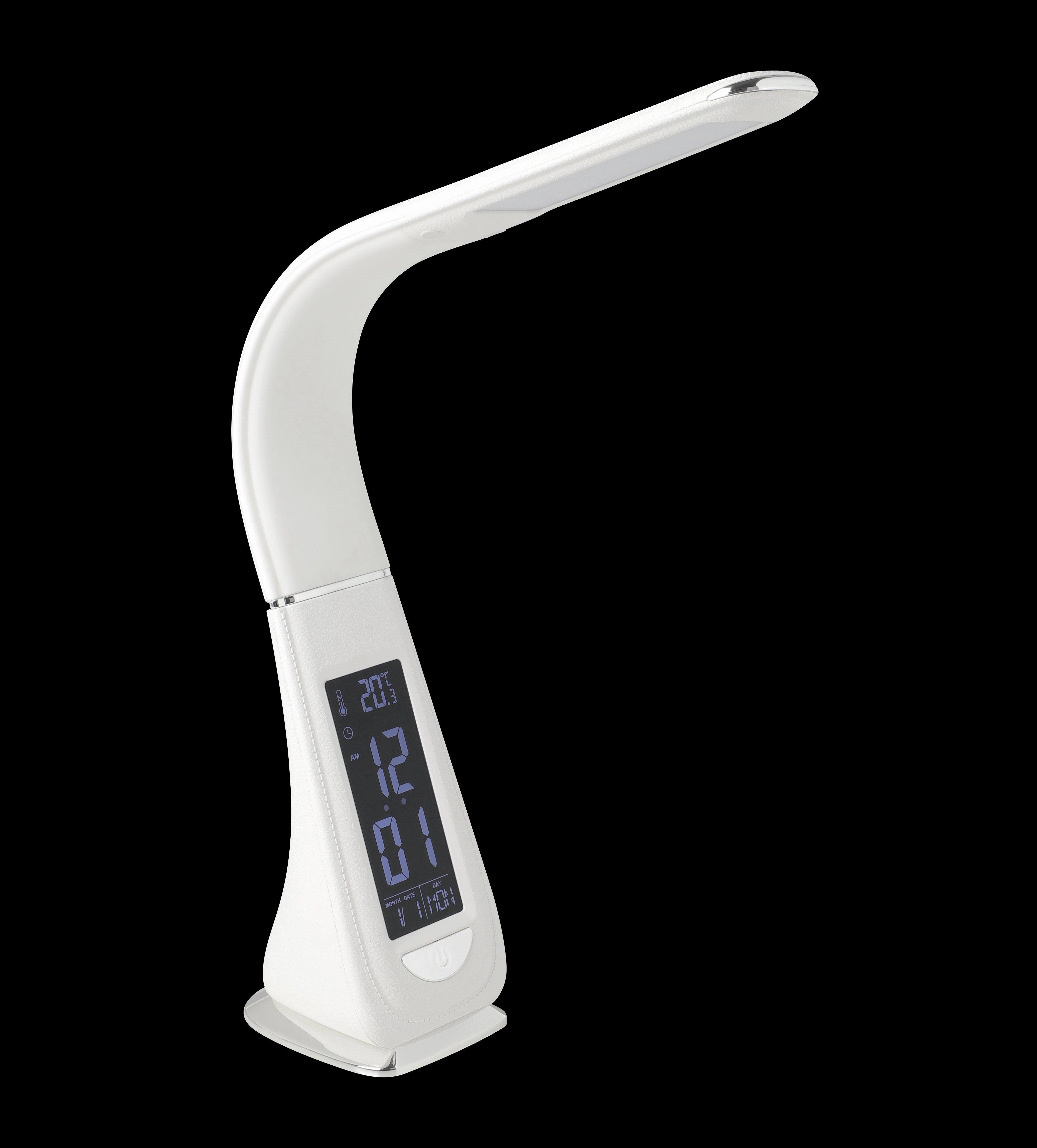 Eglo Cognoli White LED Desk Lamp - Time & Date