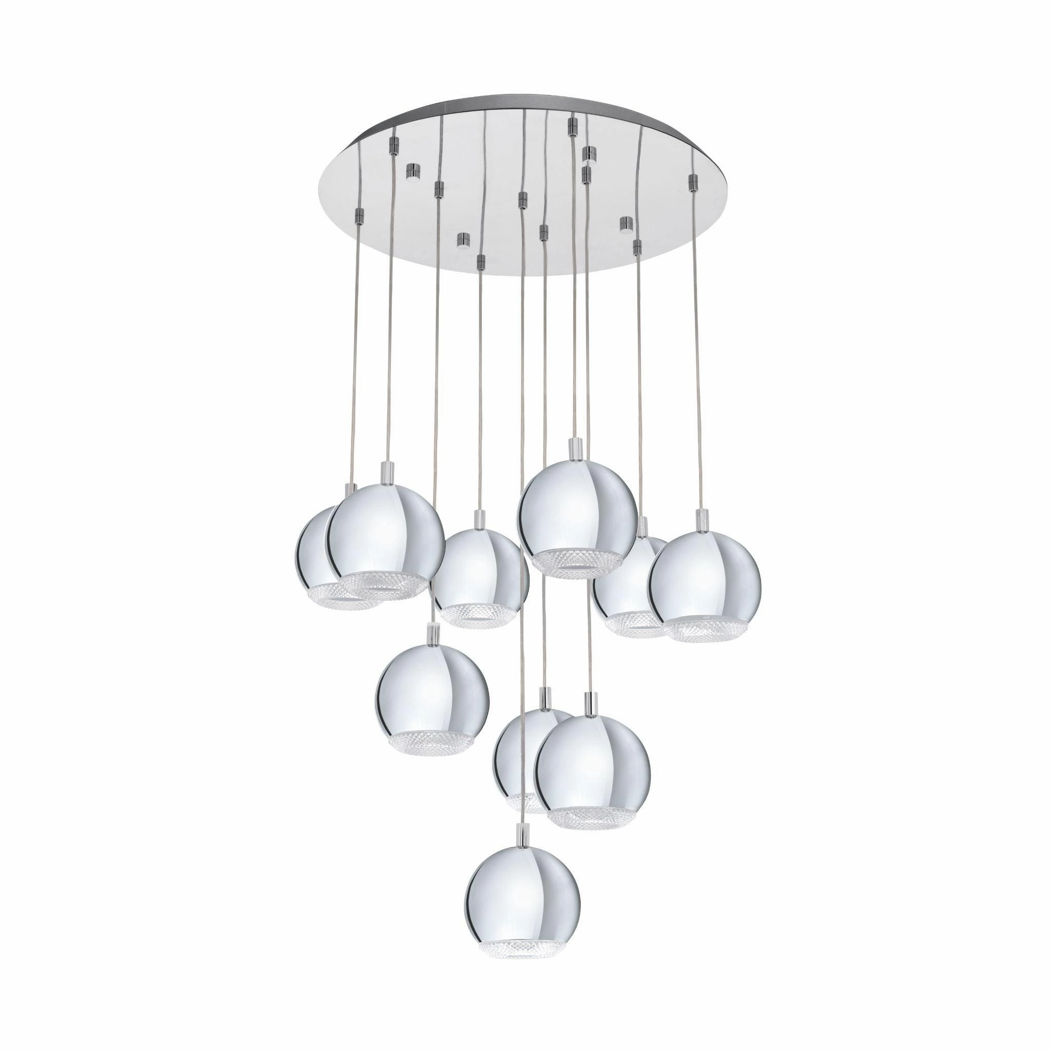 Eglo Conessa Chrome & Crystal Effect 10 Light Bar Ceiling Pendant