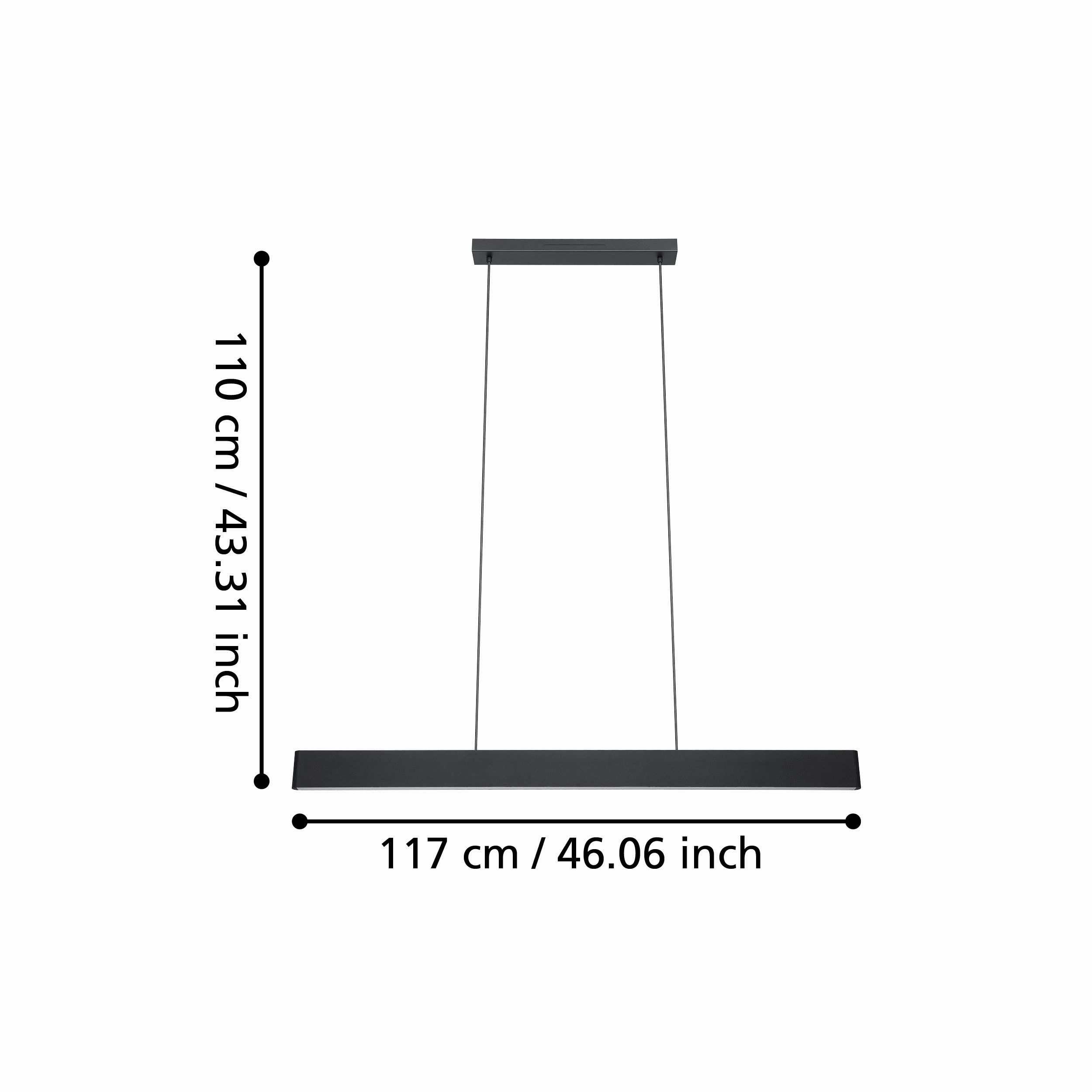 Eglo Connect Andreas-Z Smart LED Black Bar Ceiling Pendant