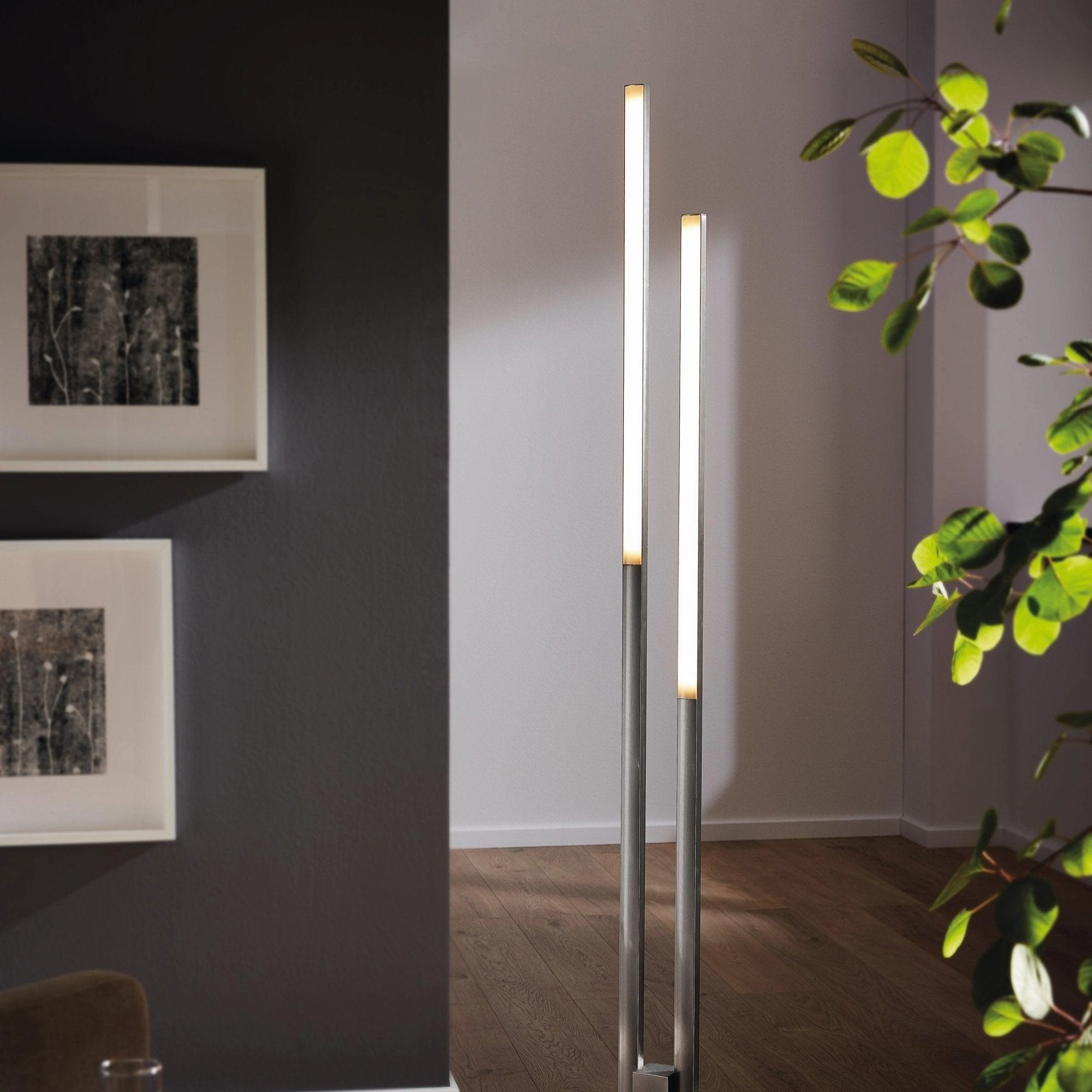 Eglo Connect Fraioli-Z Smart LED Nickel Two Light Modern Floor Lamp
