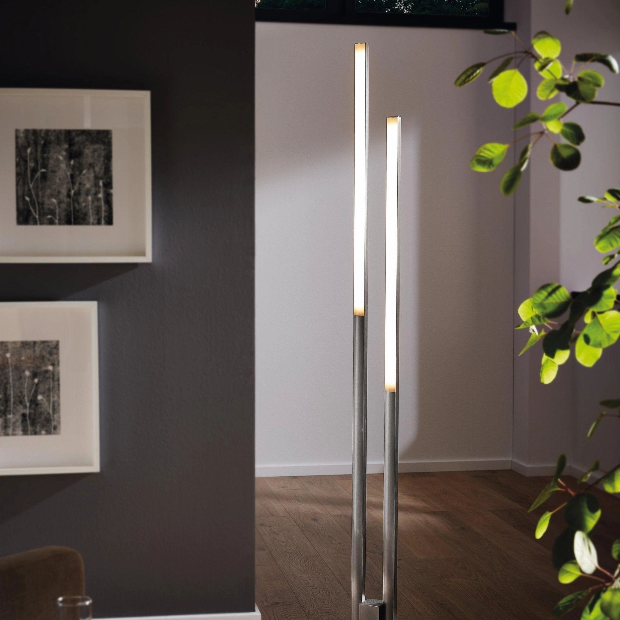 Eglo Connect Fraioli-Z Smart LED Nickel Two Light Modern Floor Lamp creative lampshade design