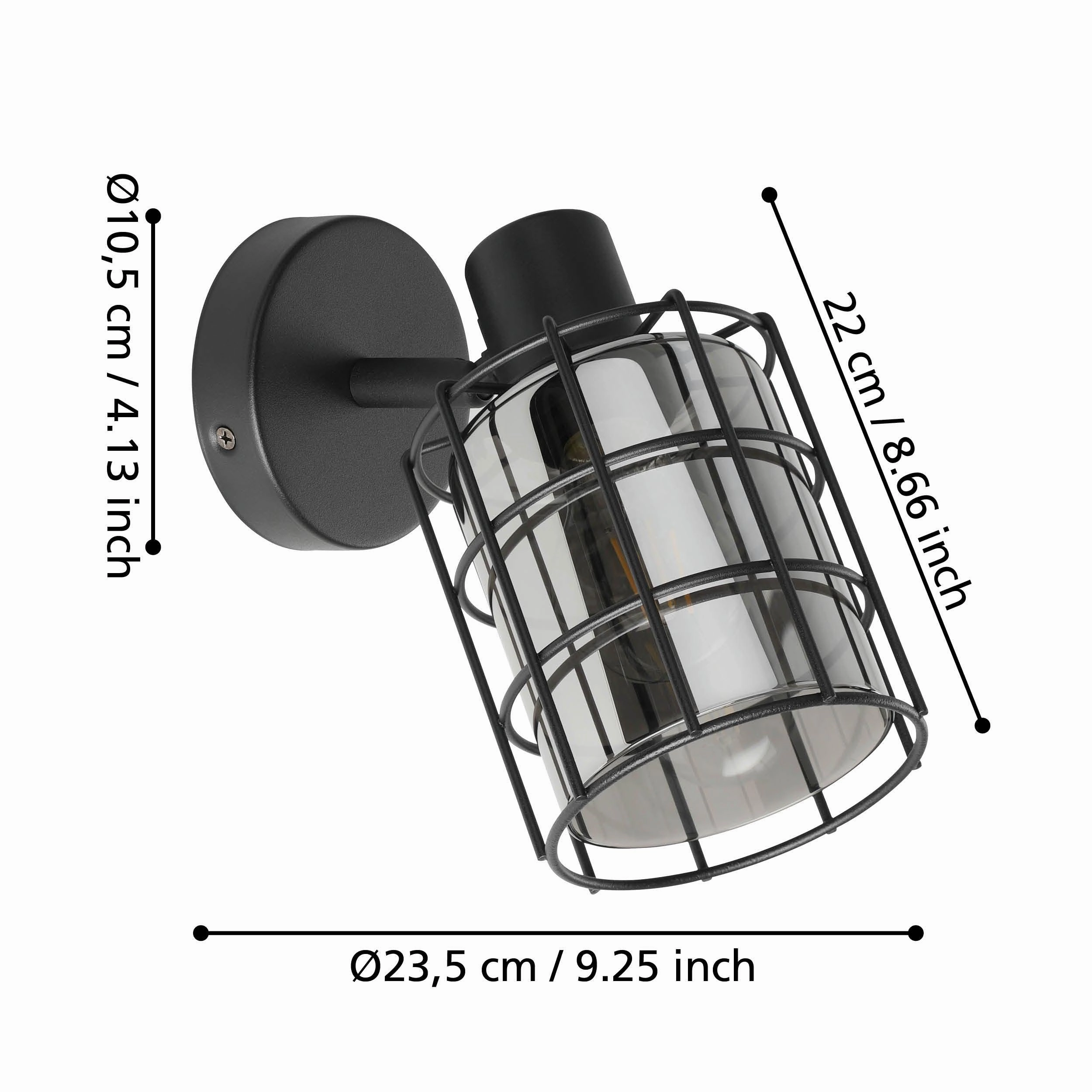 Eglo Consaca Black Wire & Smoked Glass Spotlight