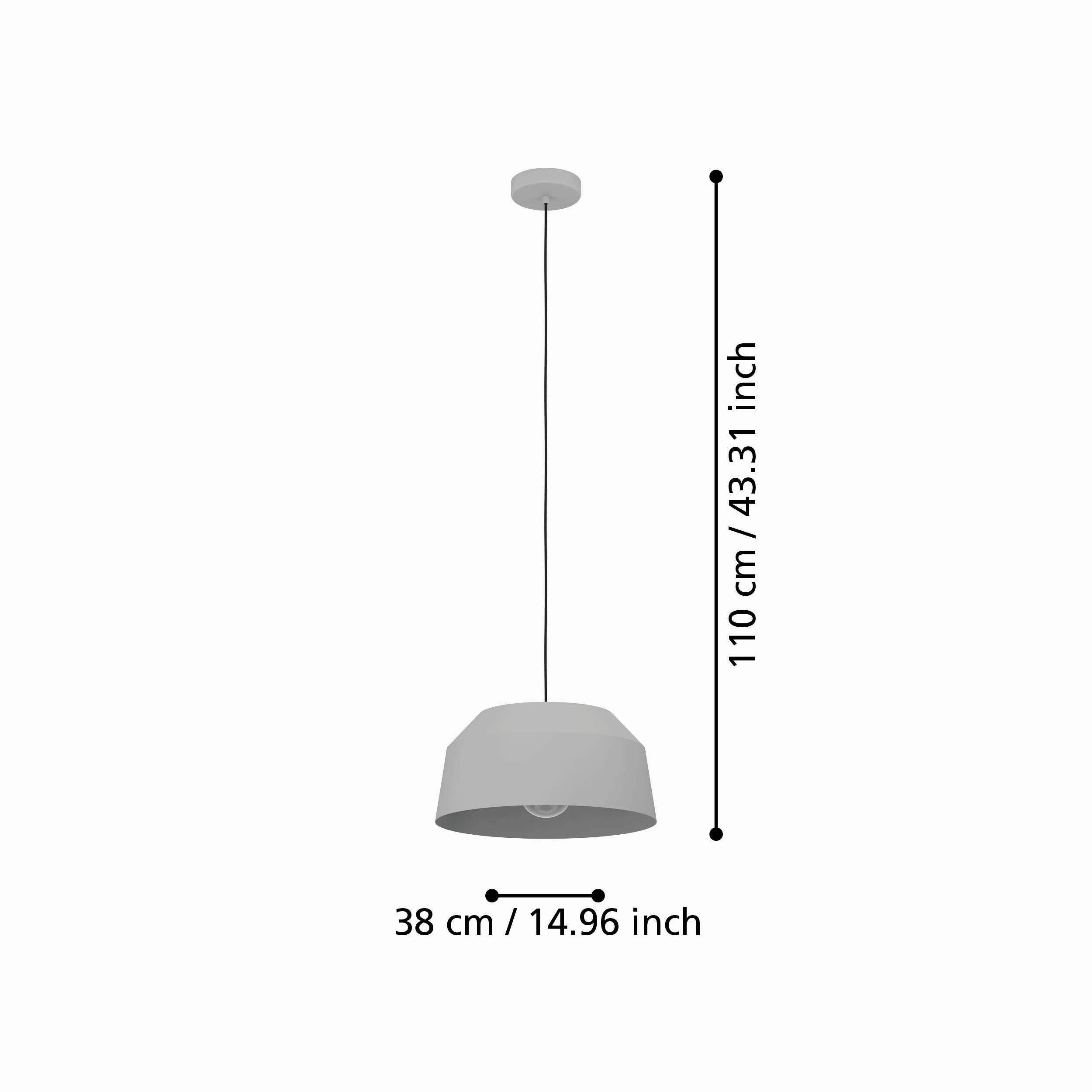 Eglo Contrisa Grey Metal Angular Shade Ceiling Pendant