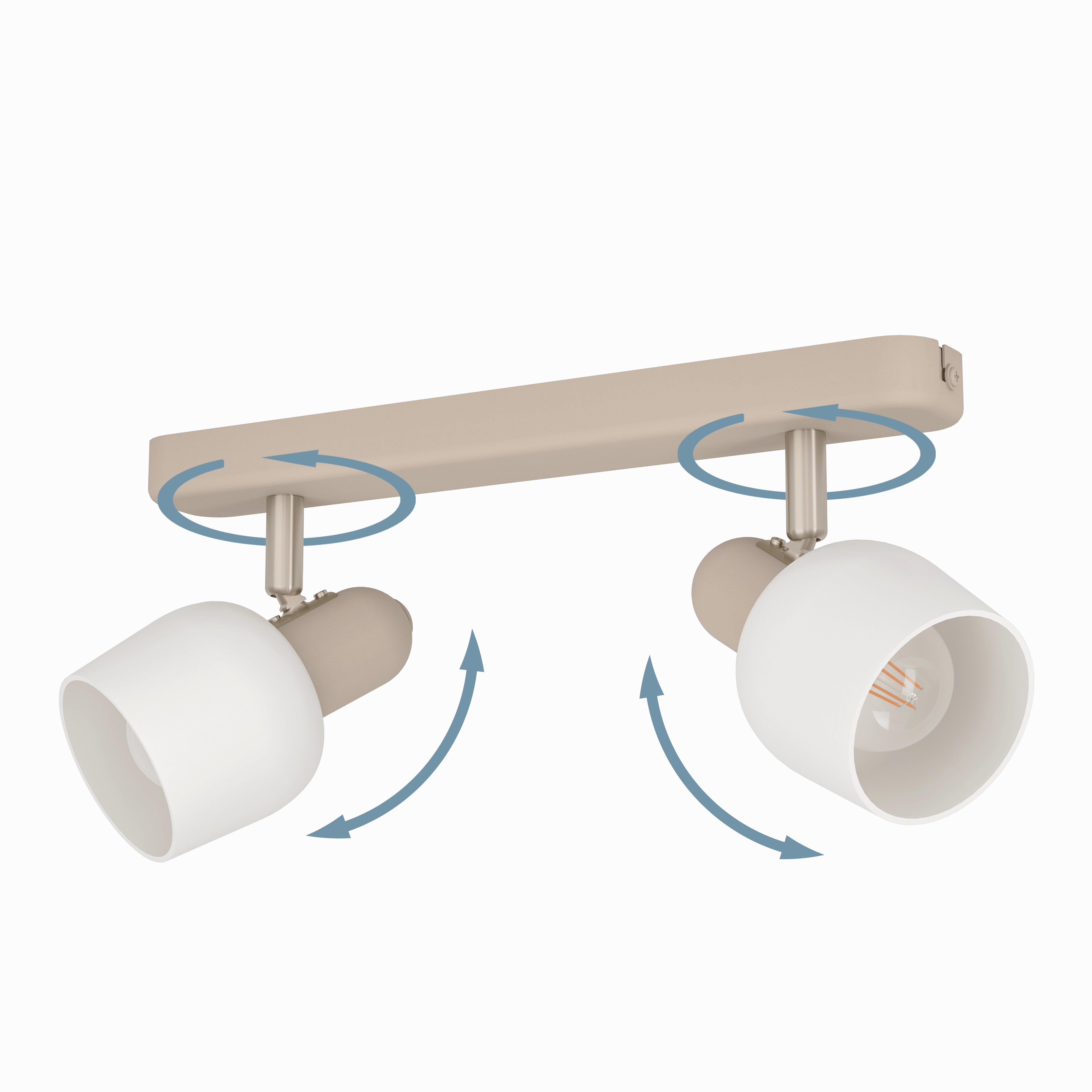 Eglo Corato Sand & White Glass 2 Light Bar Spotlight