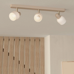 Eglo Corato Sand & White Glass 3 Light Bar Spotlight tall arc lamp for living room