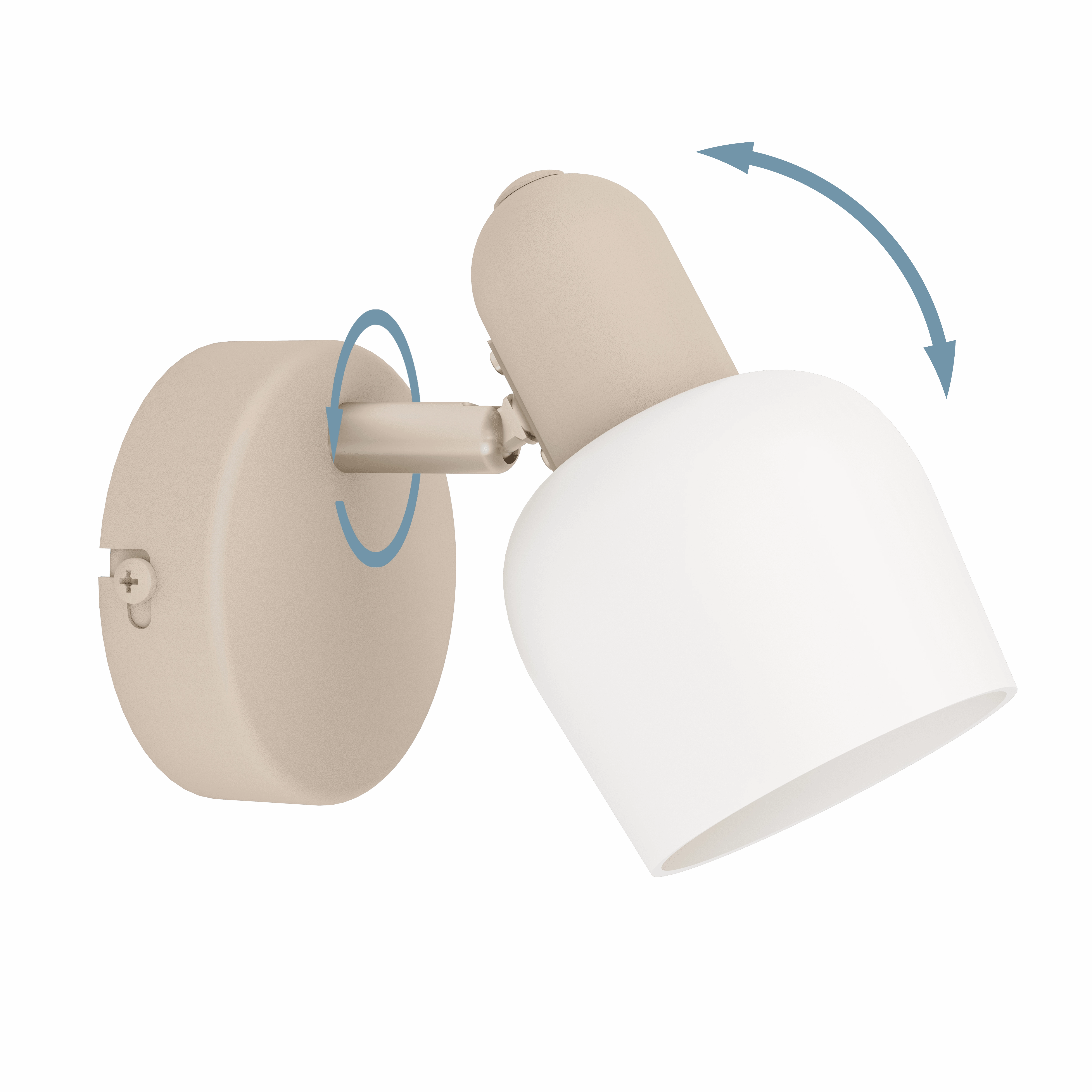 Eglo Corato Sand & White Glass Wall Spotlight