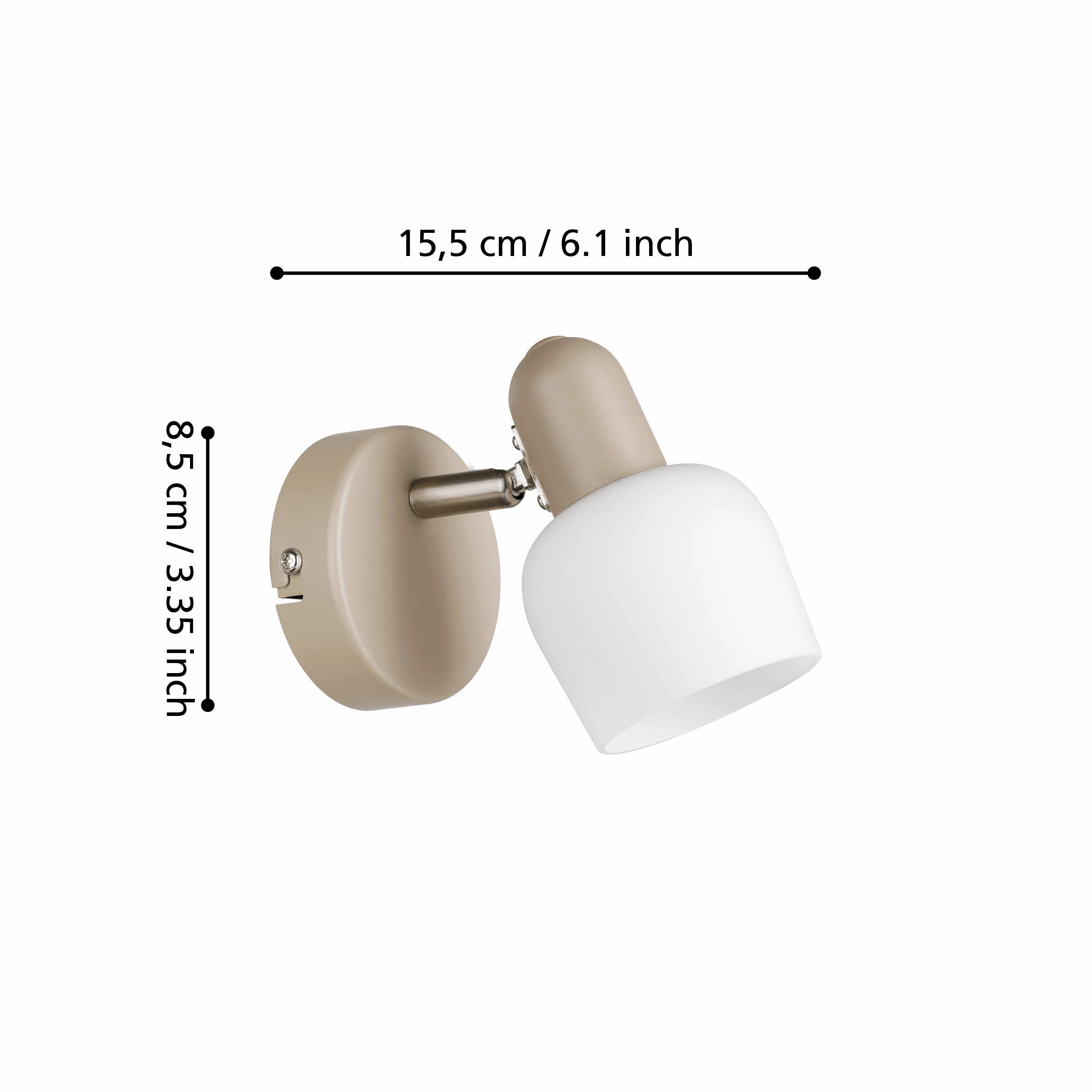 Eglo Corato Sand & White Glass Wall Spotlight