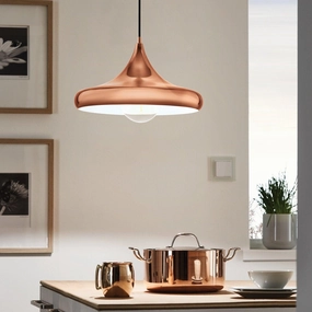 Eglo Coretto 2 Round Copper Canopy Ceiling Pendant sleek LED ceiling lamp