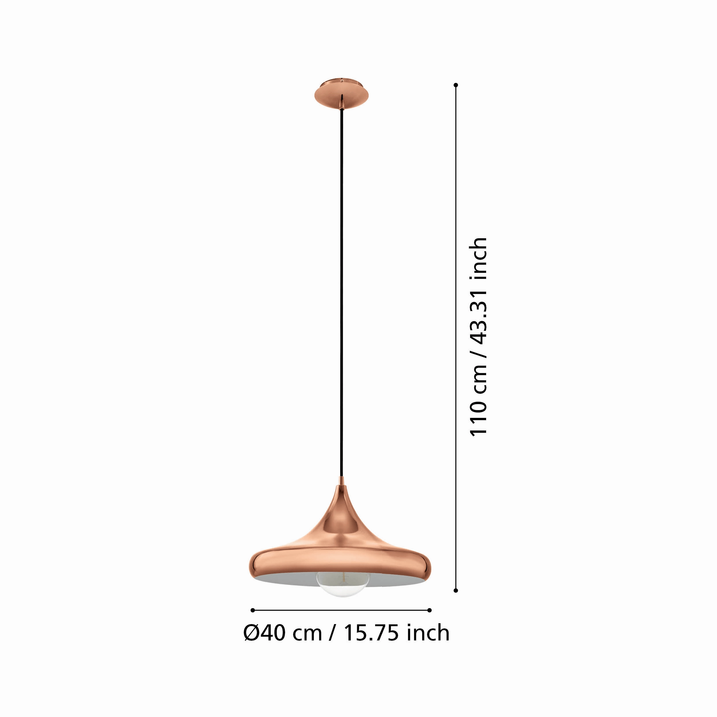 Eglo Coretto 2 Round Copper Canopy Ceiling Pendant