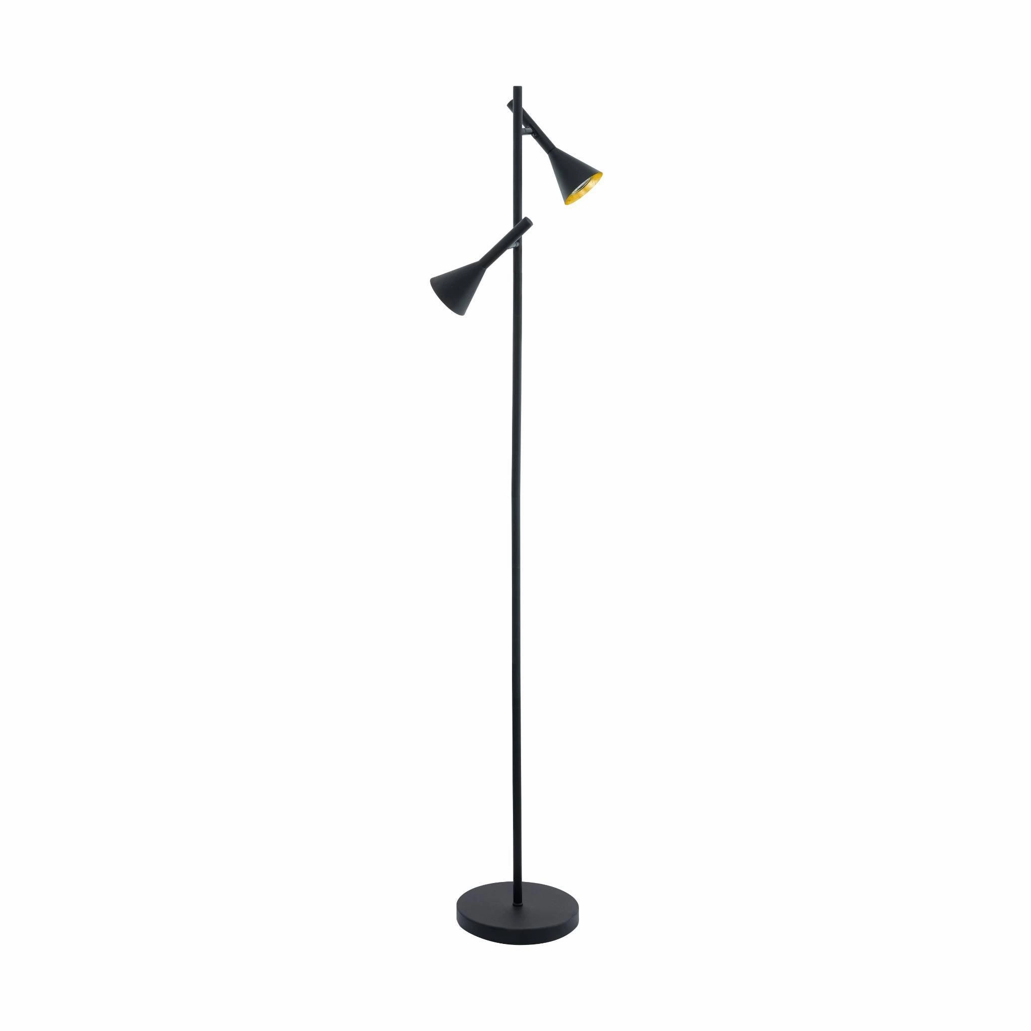 Eglo Cortaderas 2 Light Black & Gold Spotlight Floor Lamp