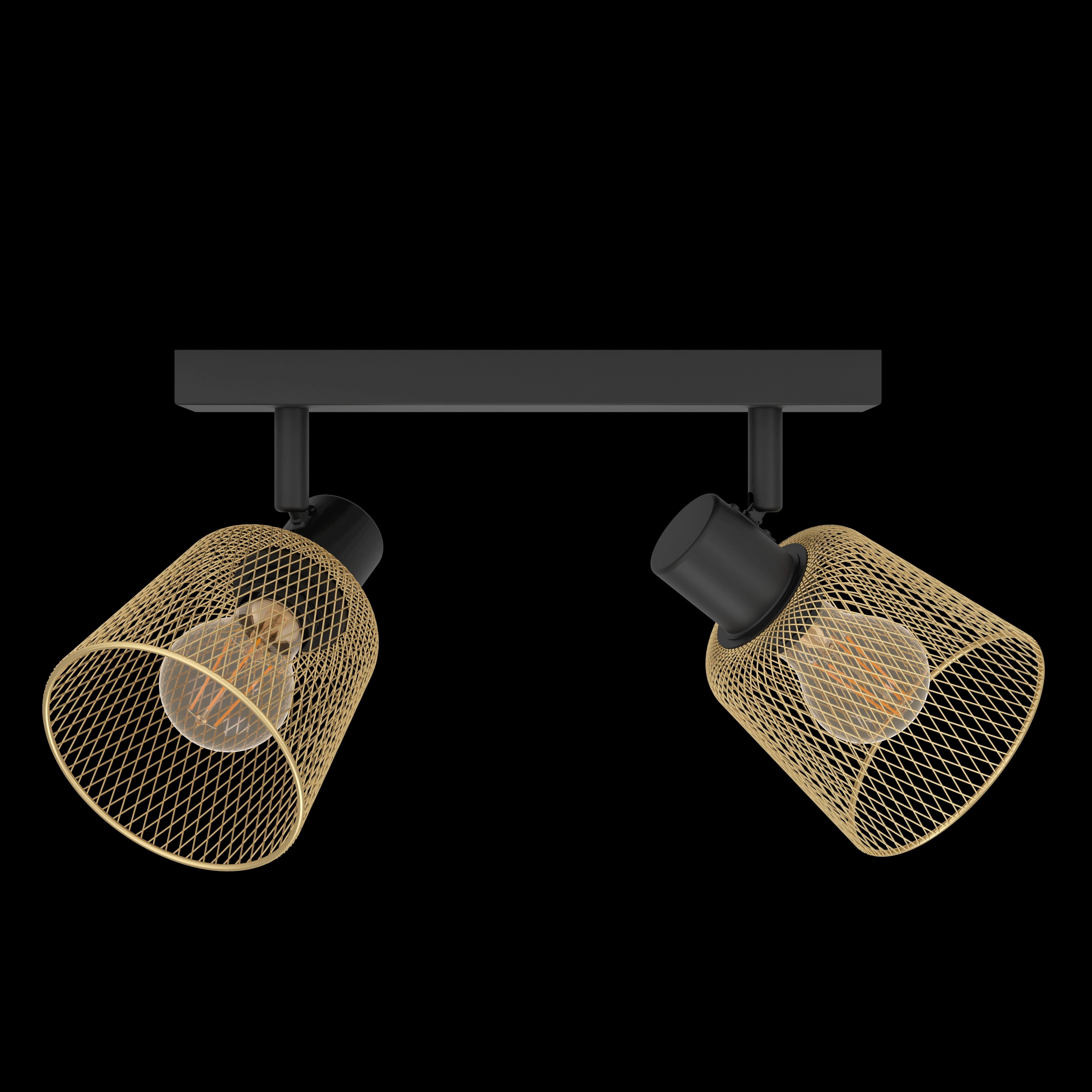 Eglo Coslada Brass Mess & Black 2 Light Bar Spotlight