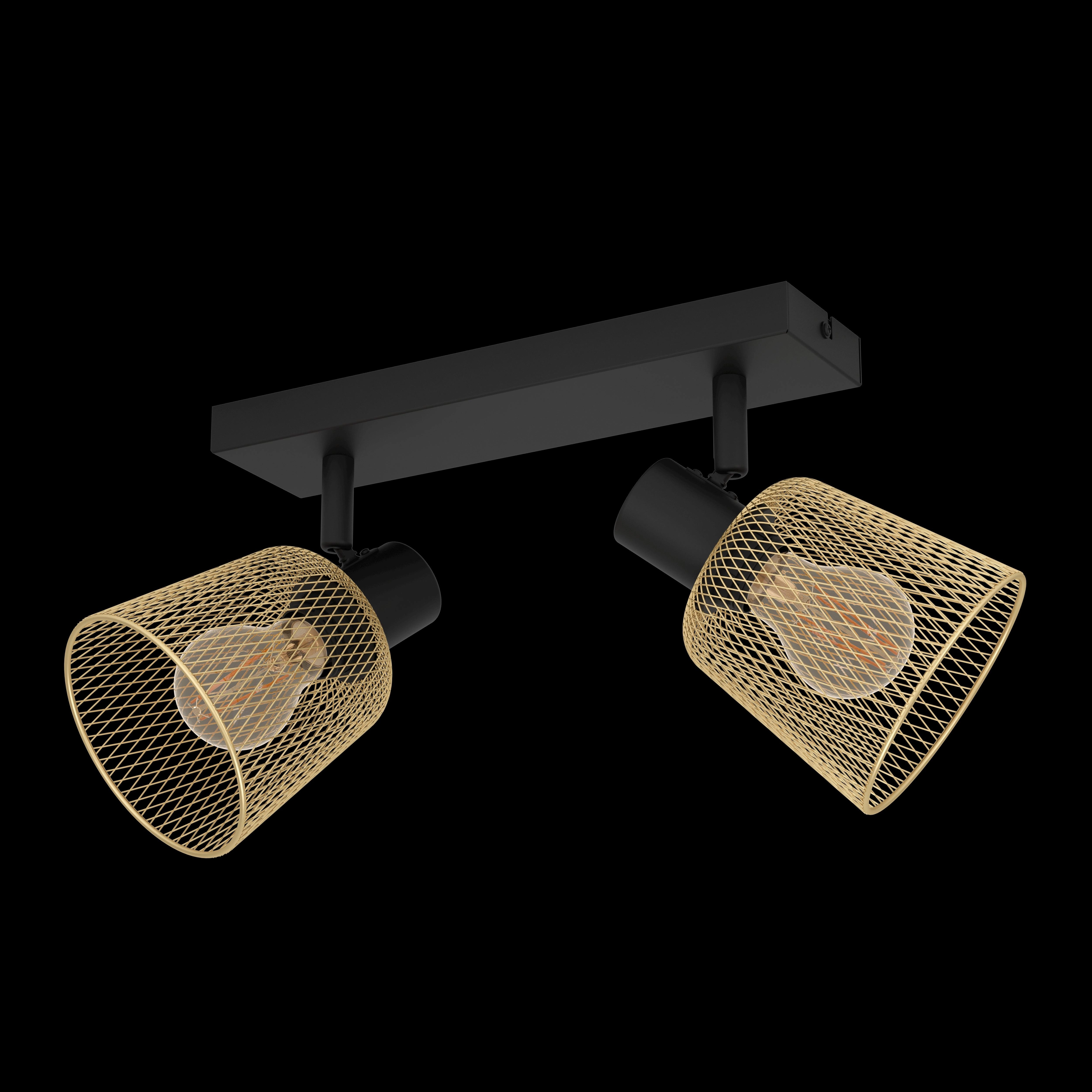 Eglo Coslada Brass Mess & Black 2 Light Bar Spotlight