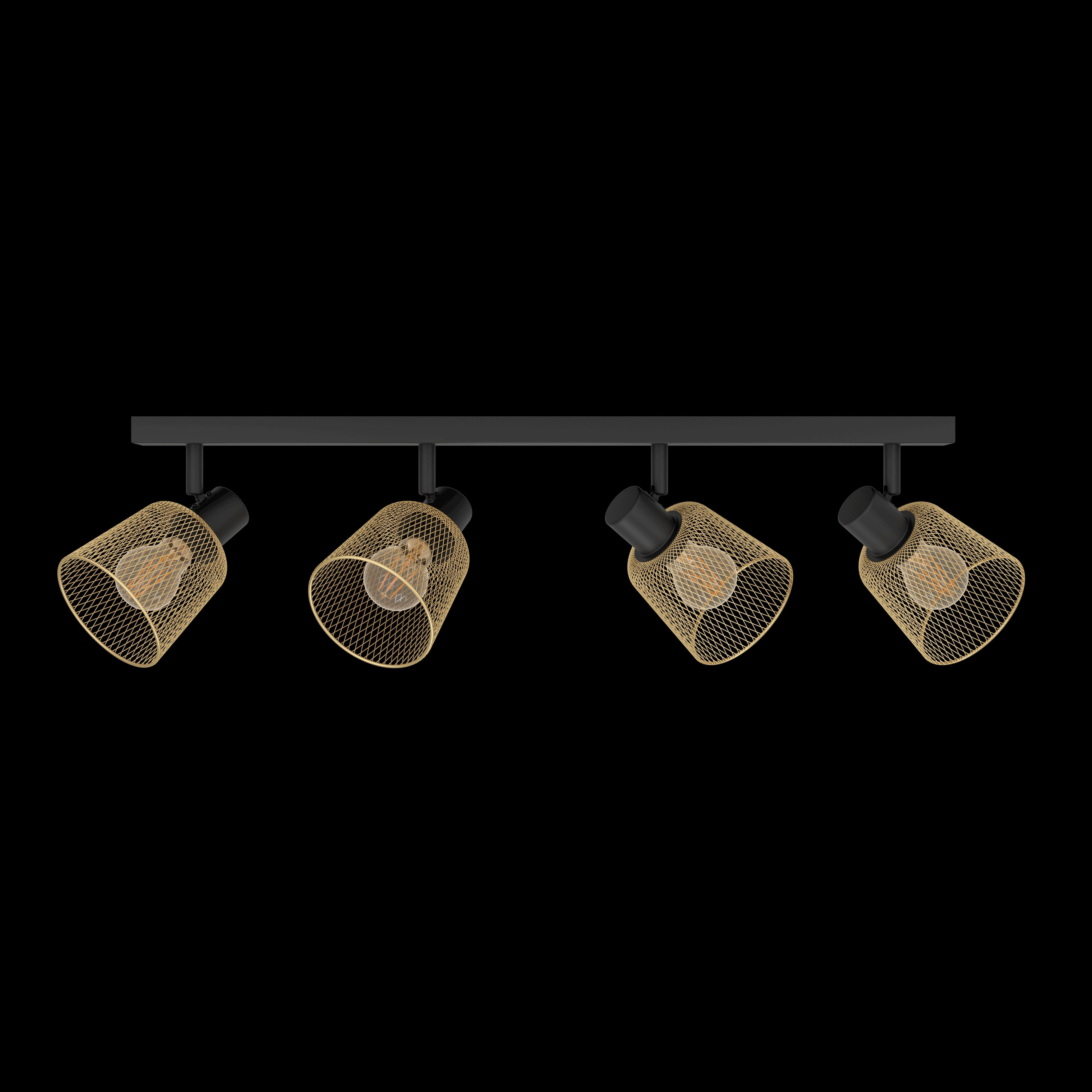 Eglo Coslada Brass Mess & Black 4 Light Bar Spotlight