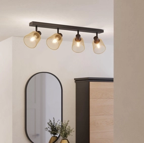 Eglo Coslada Brass Mess & Black 4 Light Bar Spotlight tall arc lamp for living room