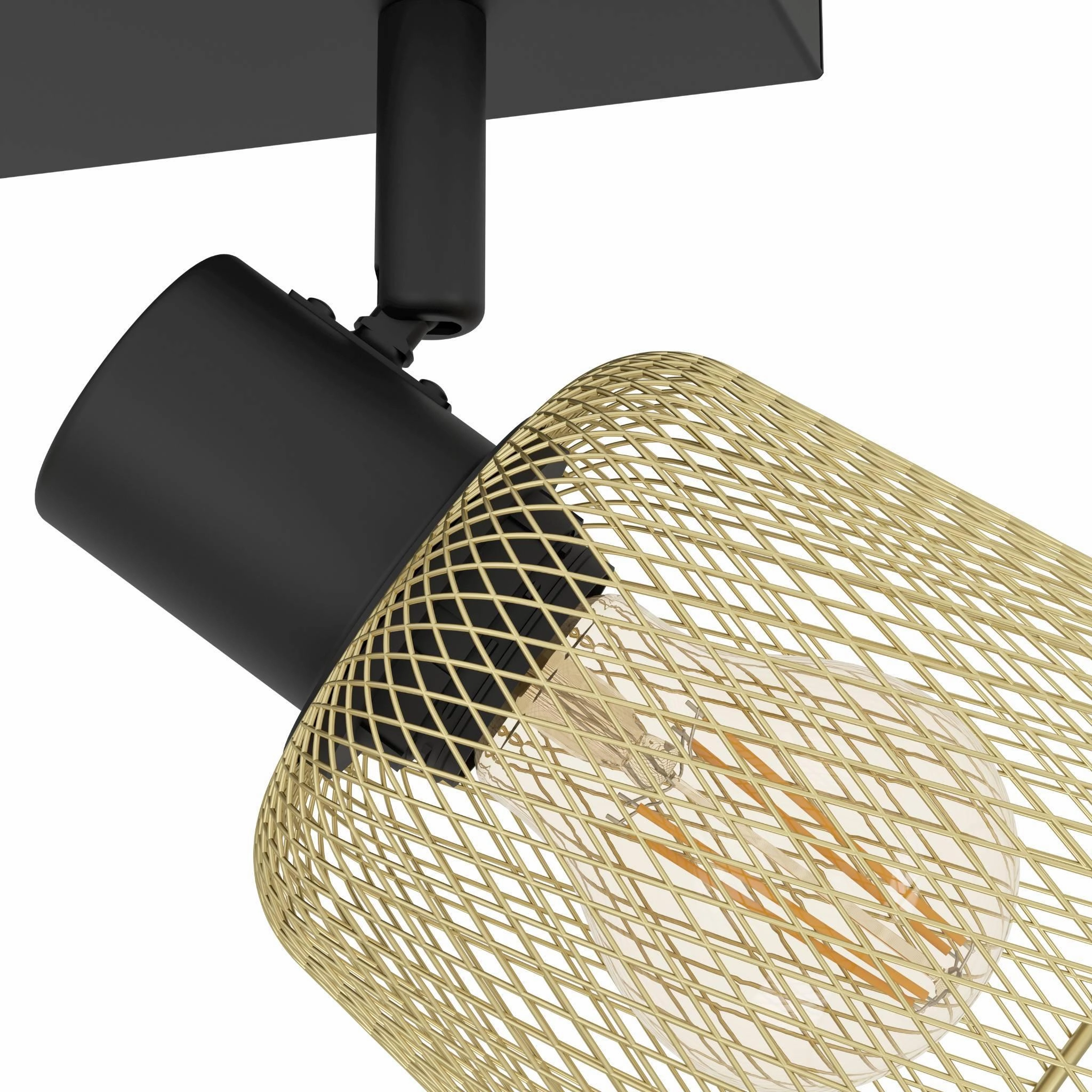 Eglo Coslada Brass Mess & Black 4 Light Bar Spotlight