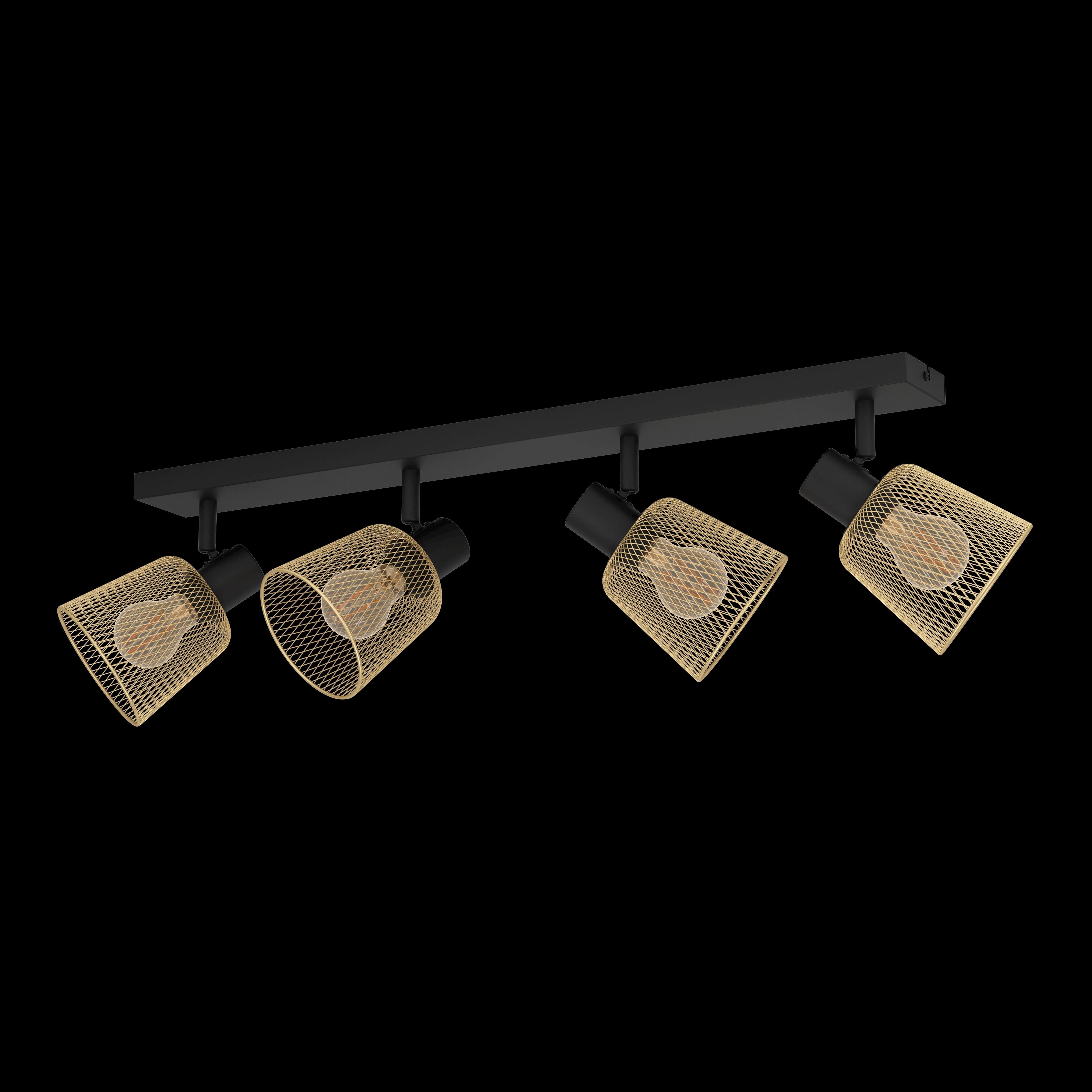 Eglo Coslada Brass Mess & Black 4 Light Bar Spotlight