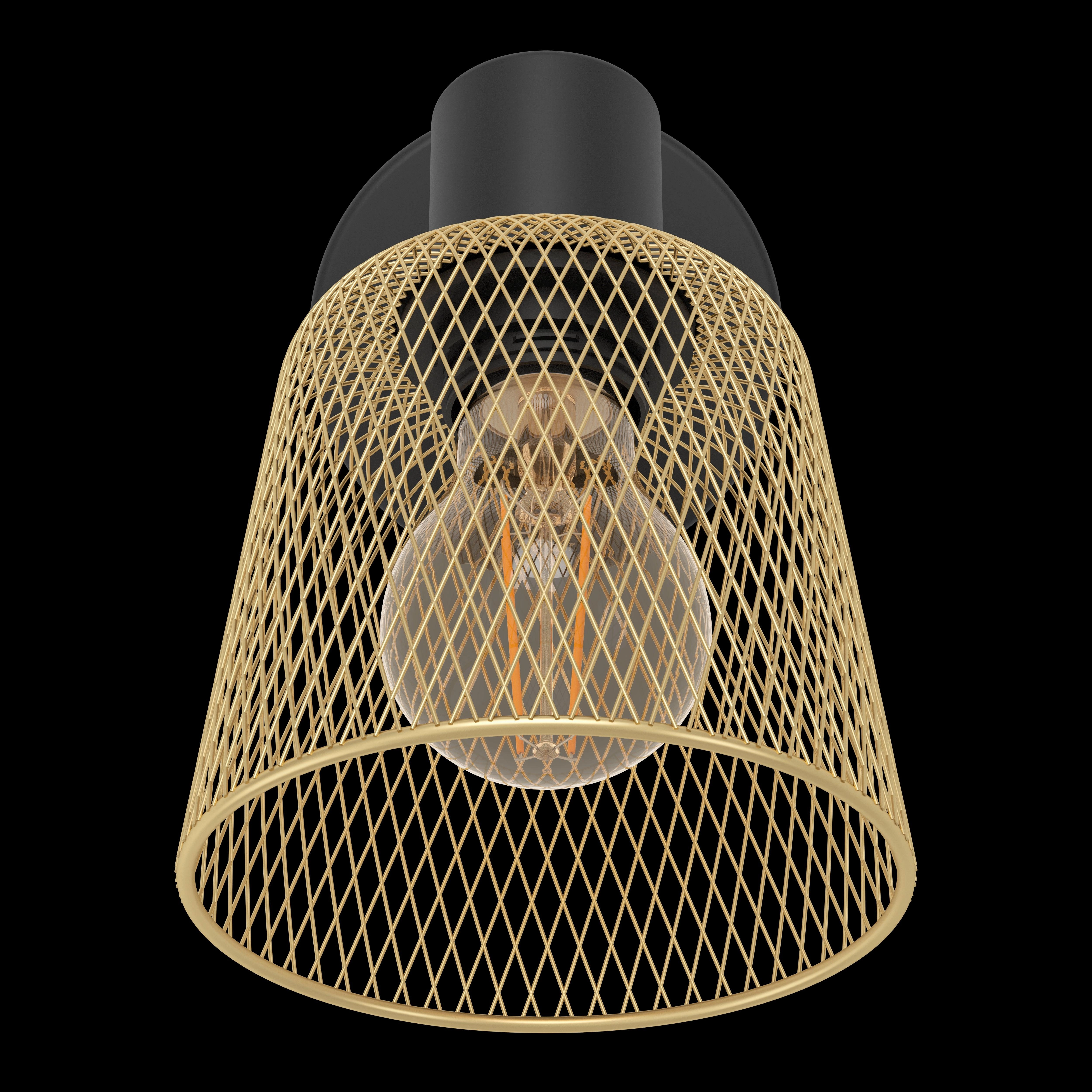 Eglo Coslada Brass Mess & Black Wall Spotlight