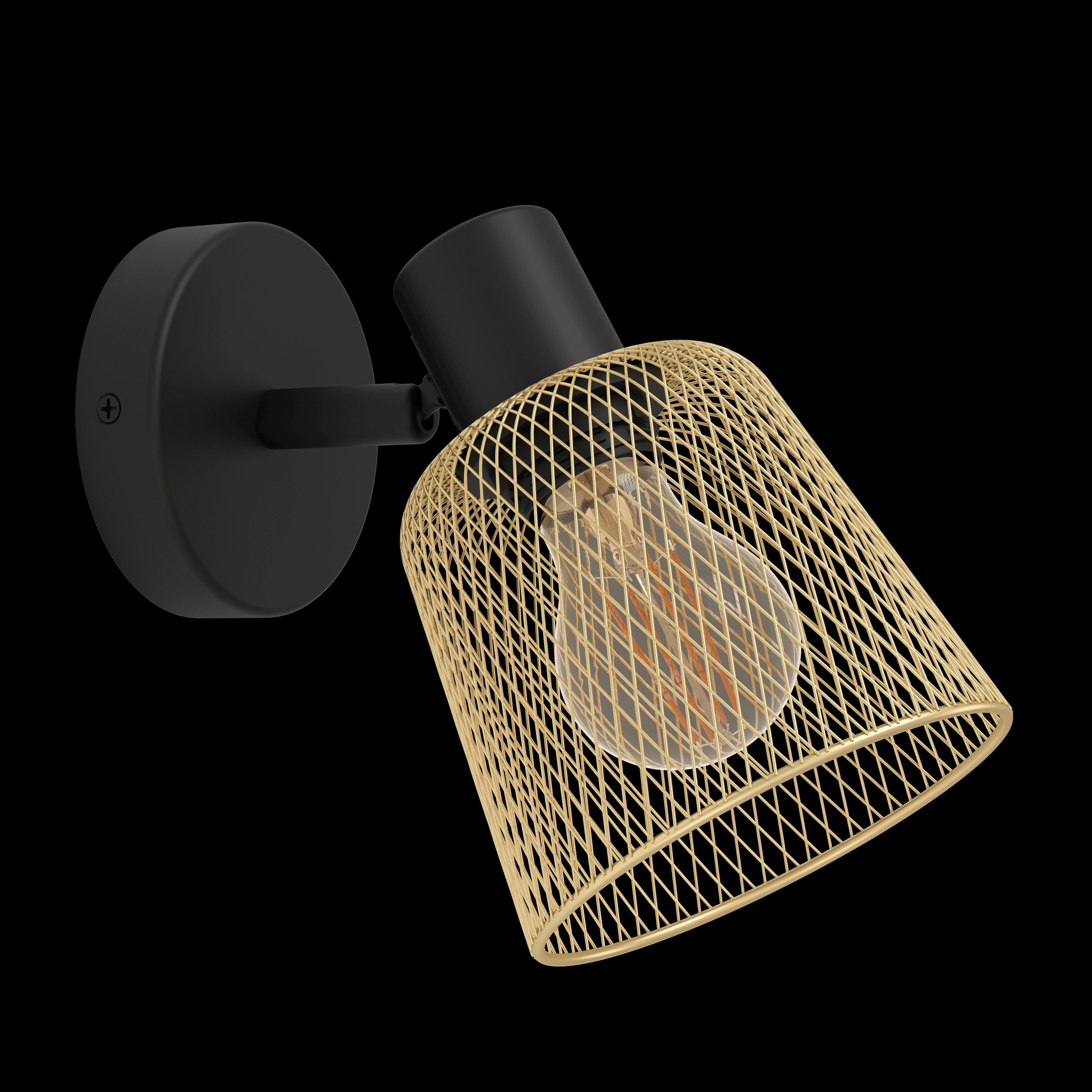Eglo Coslada Brass Mess & Black Wall Spotlight