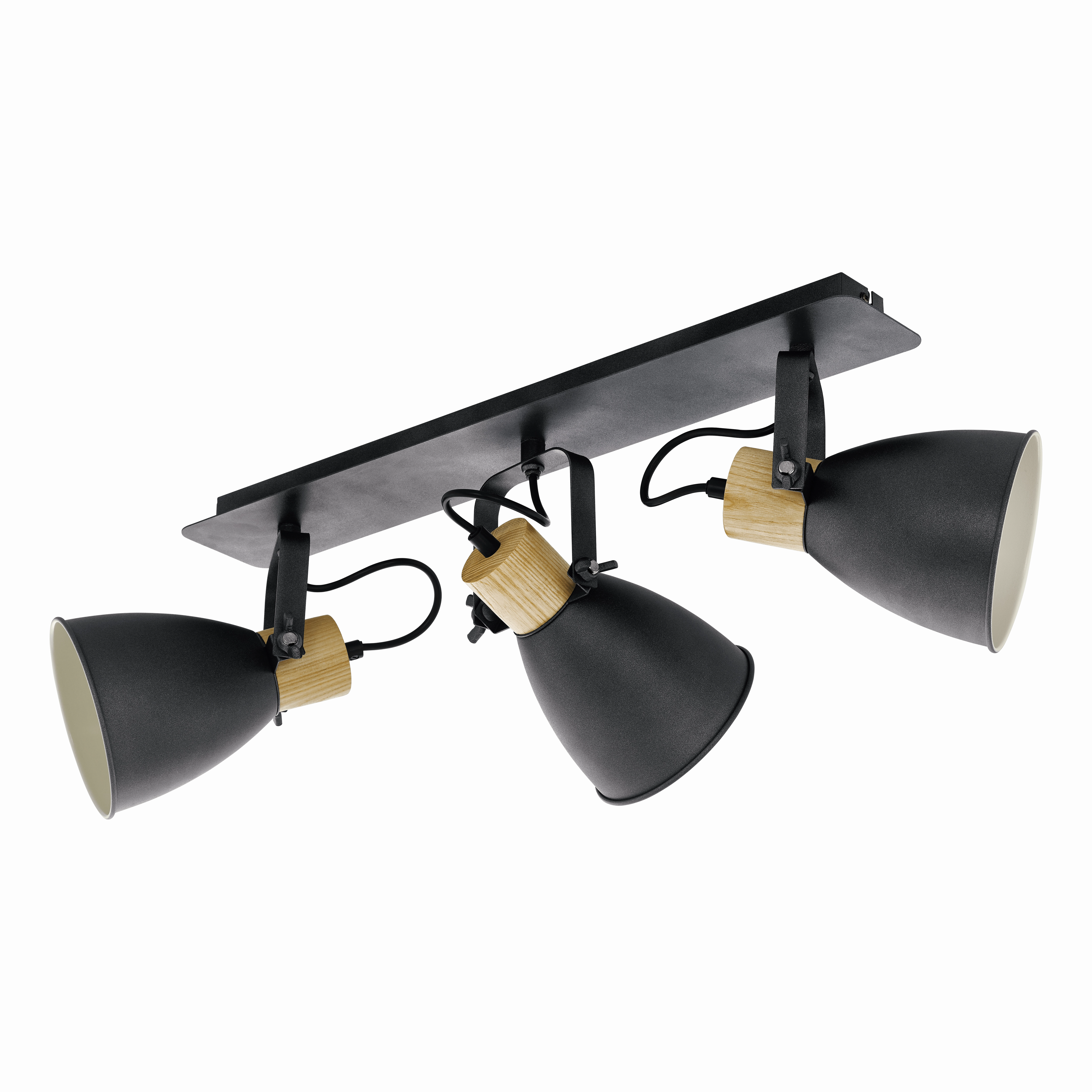 Eglo Coswarth Grey & Wood 3 Light Bar Spotlight tall arc lamp for living room