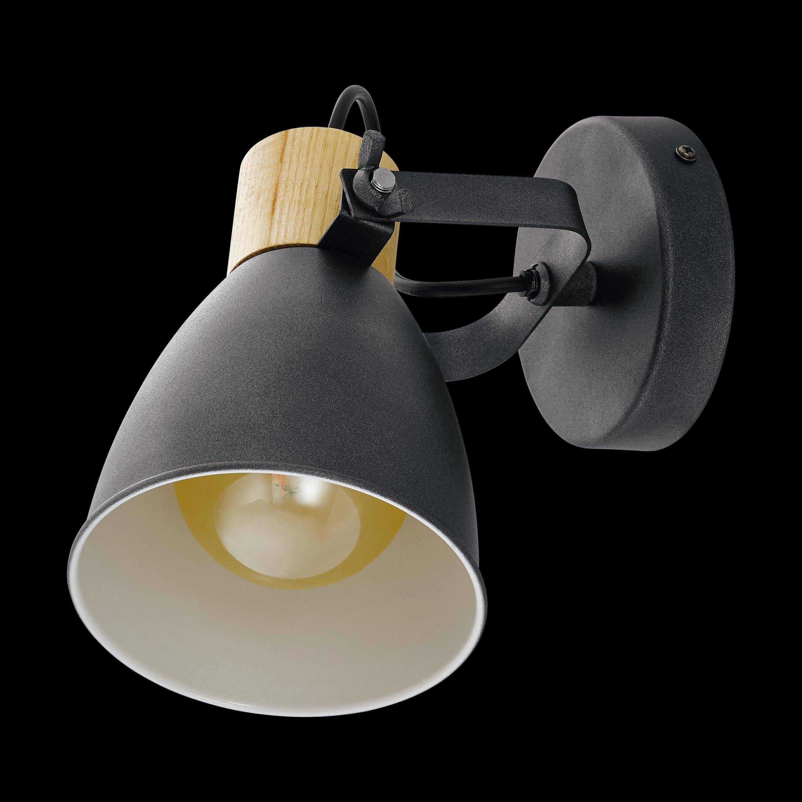 Eglo Coswarth Grey & Wood Wall Spotlight