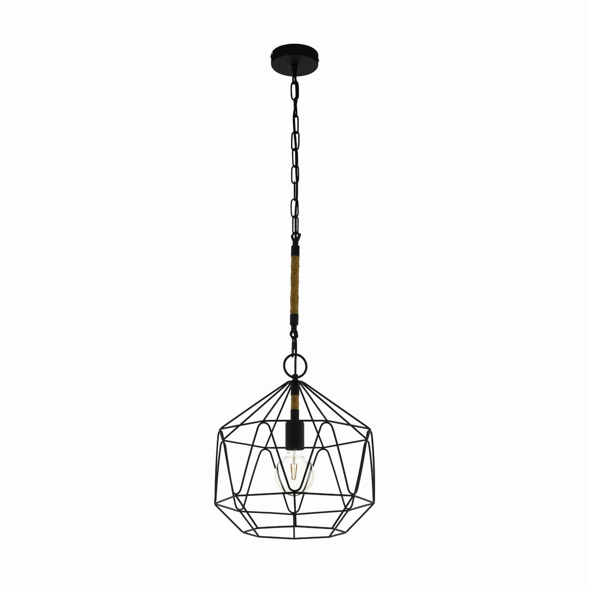Eglo Cottingham Black Wire Lampshade Ceiling Pendant