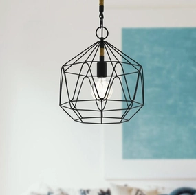 Eglo Cottingham Black Wire Lampshade Ceiling Pendant sleek LED ceiling lamp
