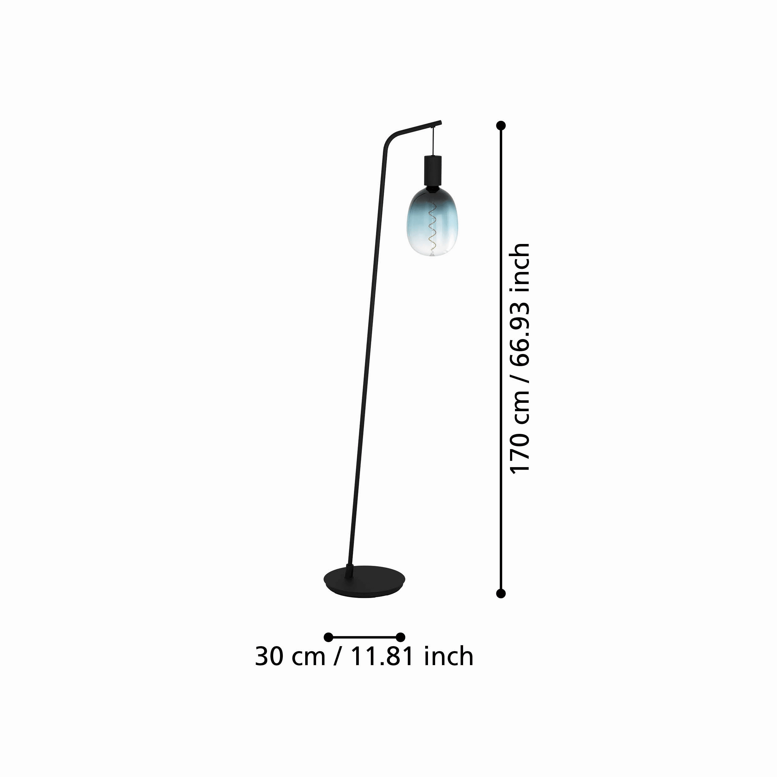 Eglo Cranley Black Metal Floor Lamp