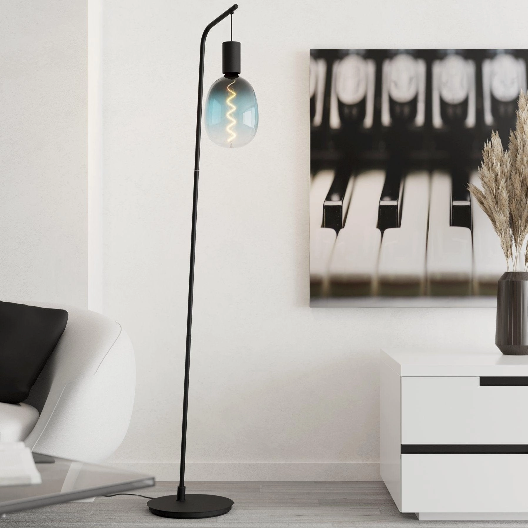 Eglo Cranley Black Metal Floor Lamp creative lampshade design