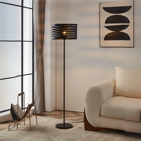Eglo Cremella Black Steel Shaded Floor Lamp creative lampshade design