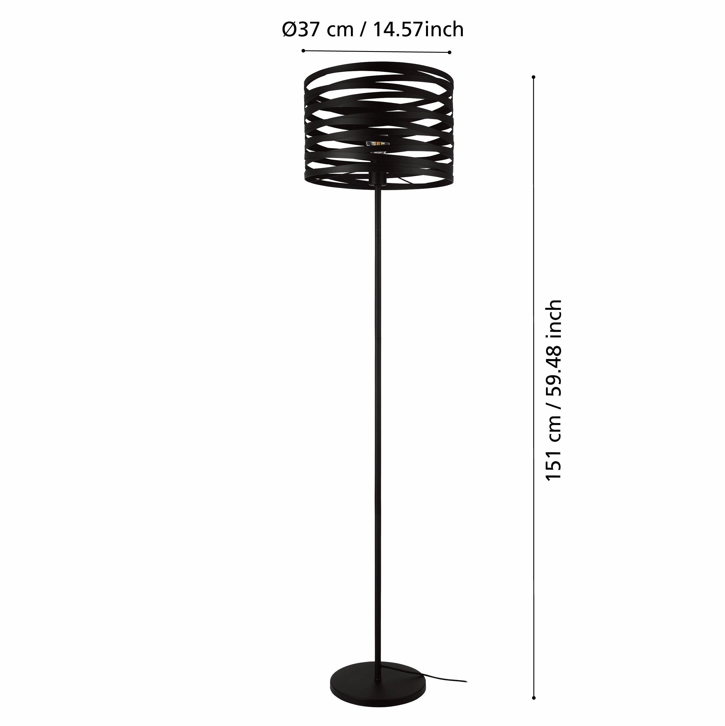 Eglo Cremella Black Steel Shaded Floor Lamp
