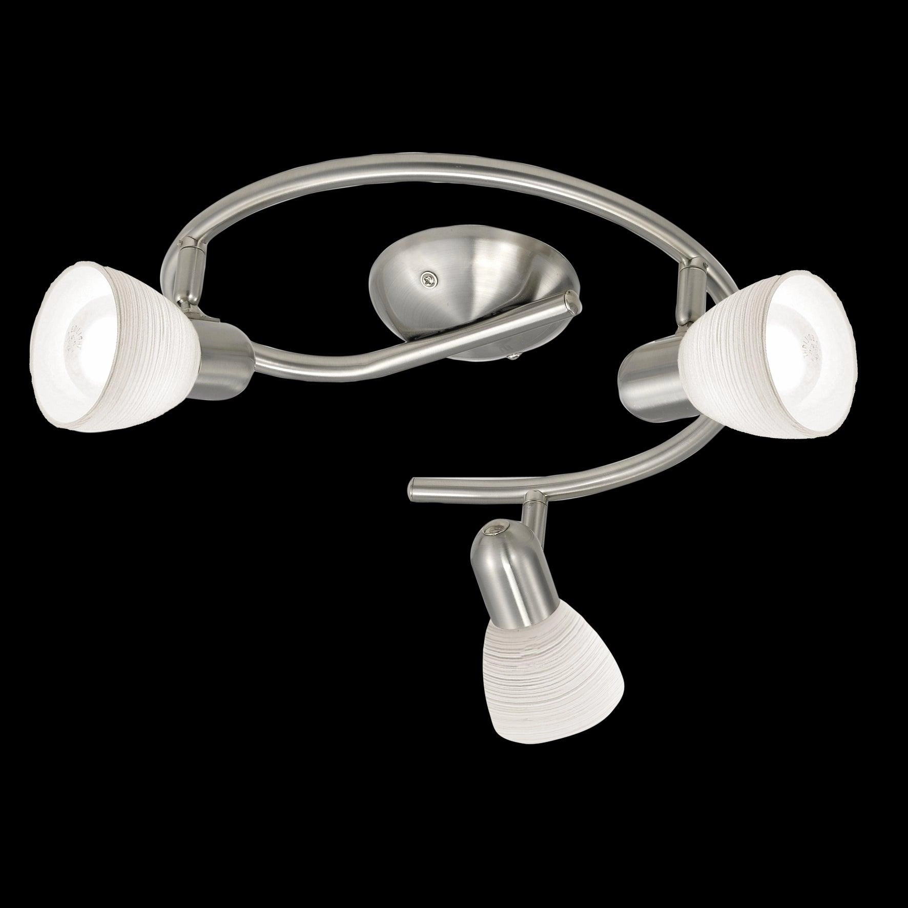 Eglo Dakar 1 Nickel & White Glass 3 Light Spotlight