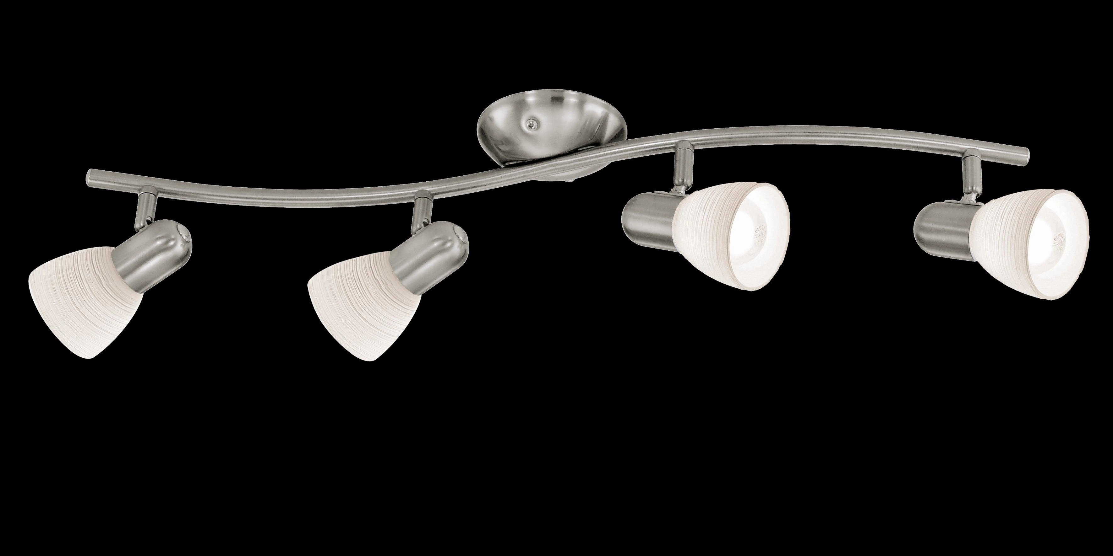 Eglo Dakar 1 Nickel & White Glass 4 Light Bar Spotlight tall arc lamp for living room