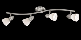 Eglo Dakar 1 Nickel & White Glass 4 Light Bar Spotlight tall arc lamp for living room