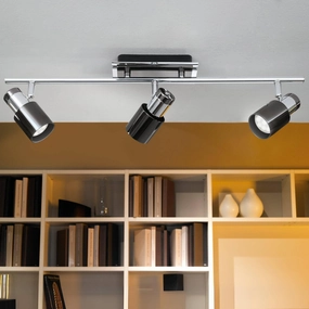 Eglo Davida 1 Black Nickel & Chrome 3 Light Bar Spotlight tall arc lamp for living room