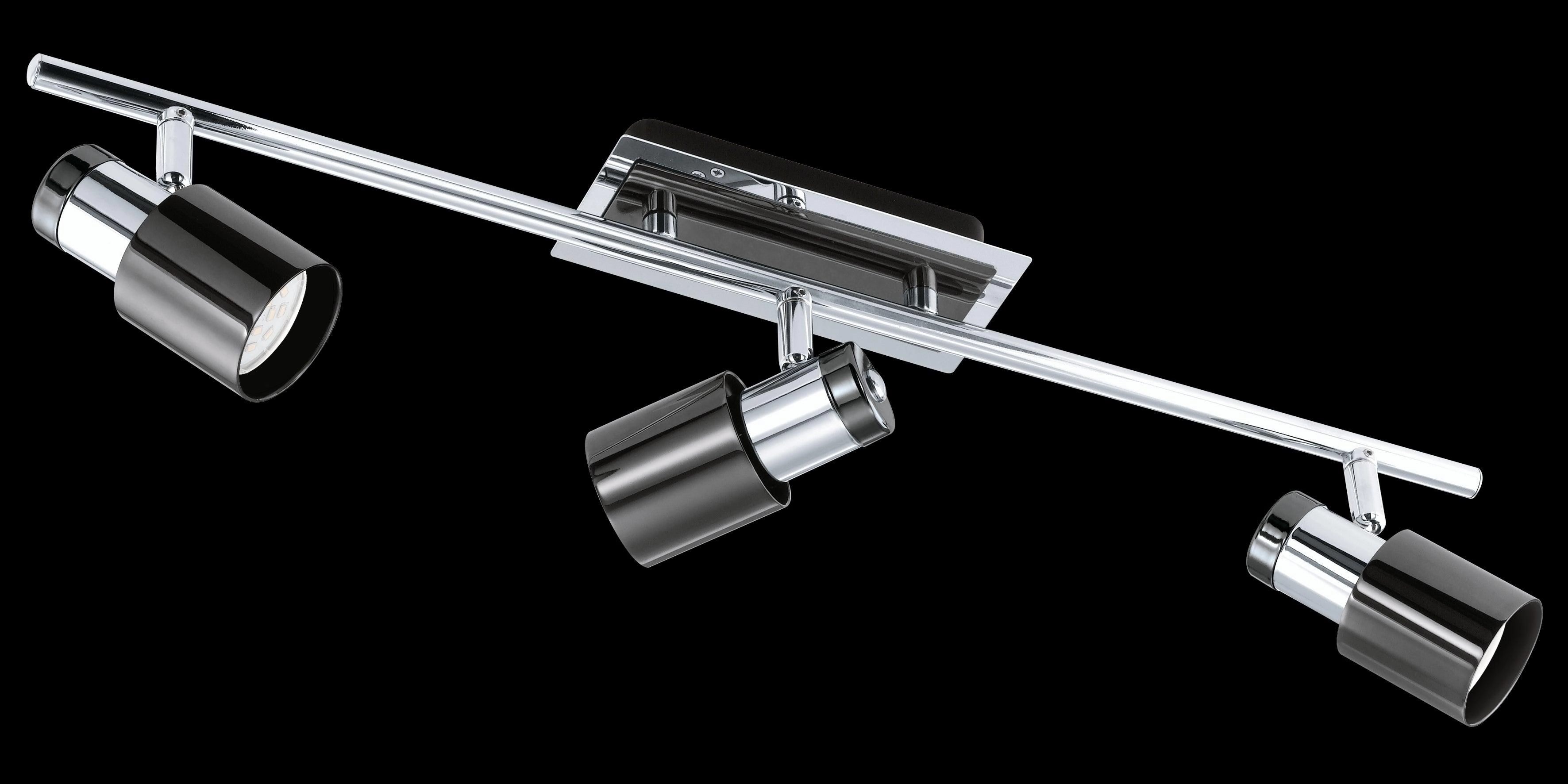Eglo Davida 1 Black Nickel & Chrome 3 Light Bar Spotlight